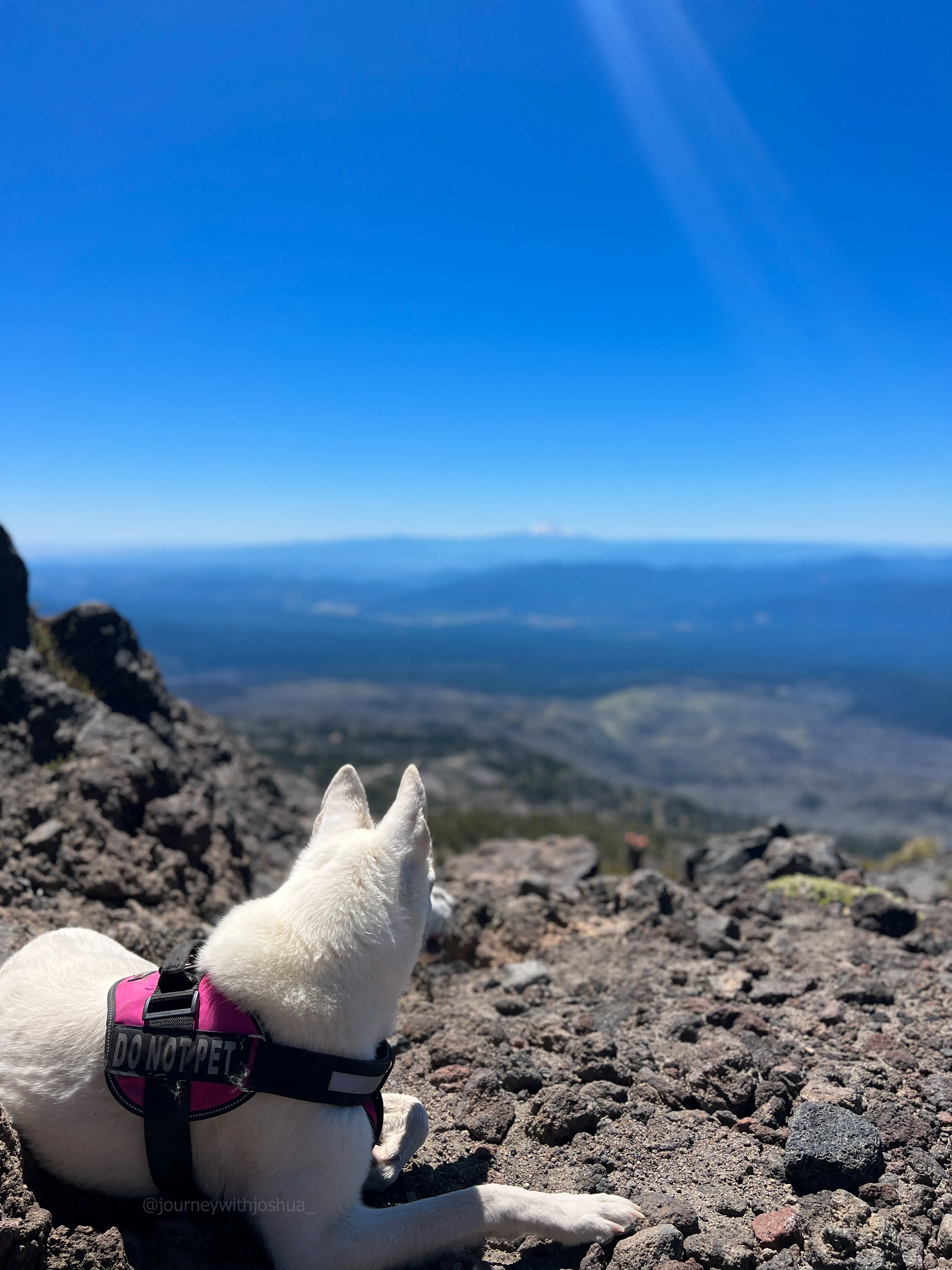 Taking a break before the snowfield on Mount Adams