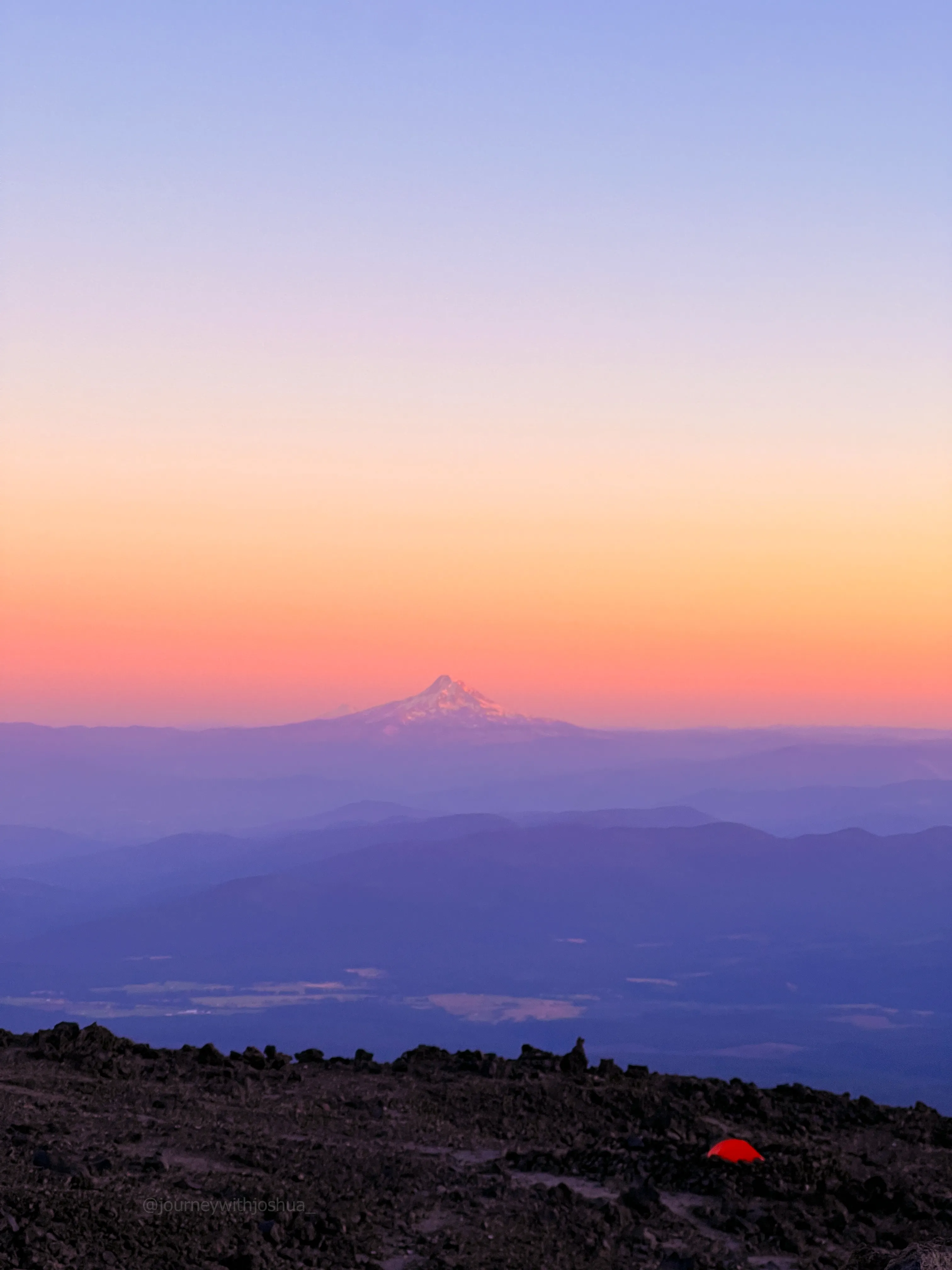 Mount Hood sunset view from Lunch Counter on Mount Adams