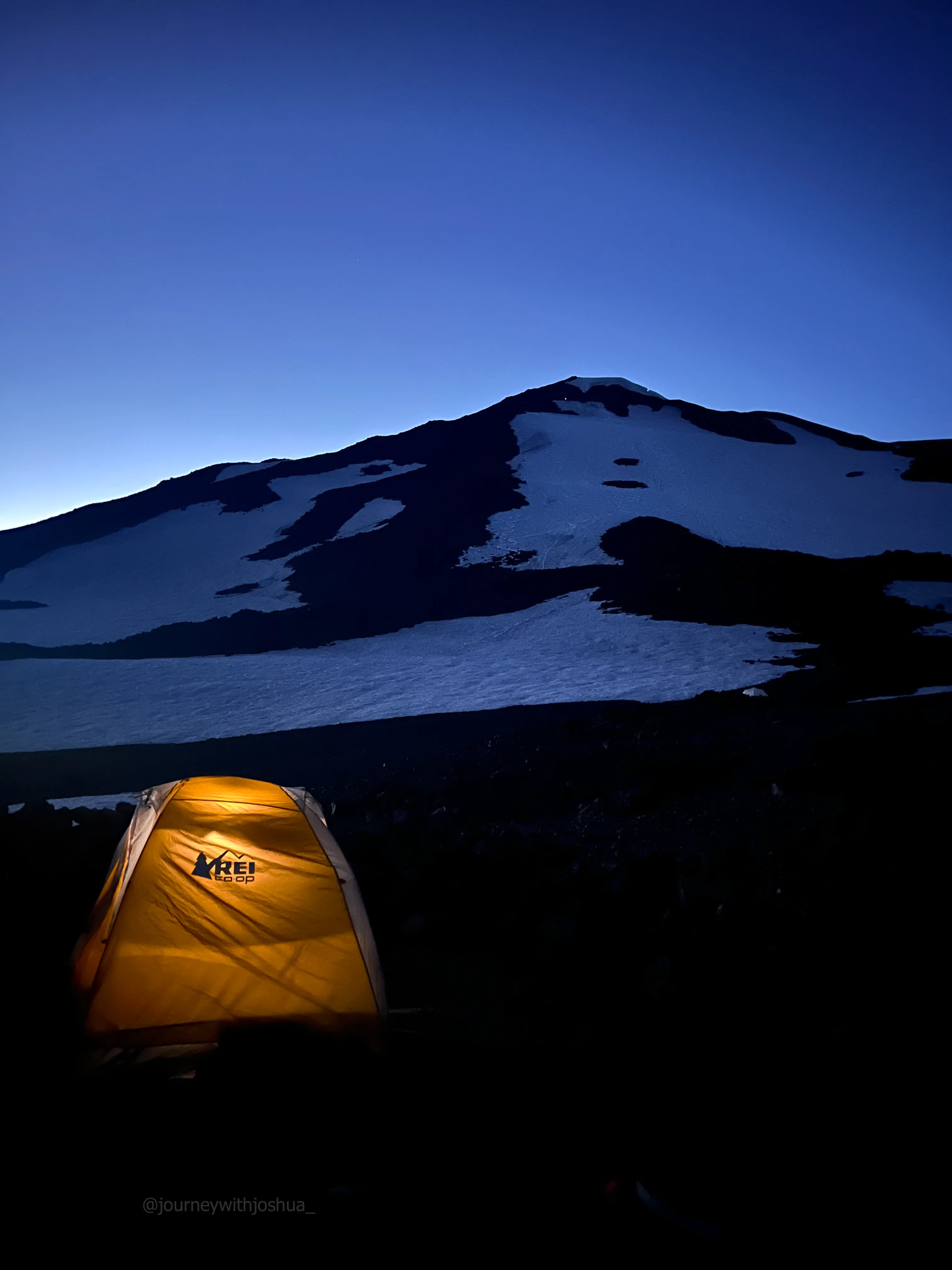 Stella tucked in and ready for bed with the summit push ahead