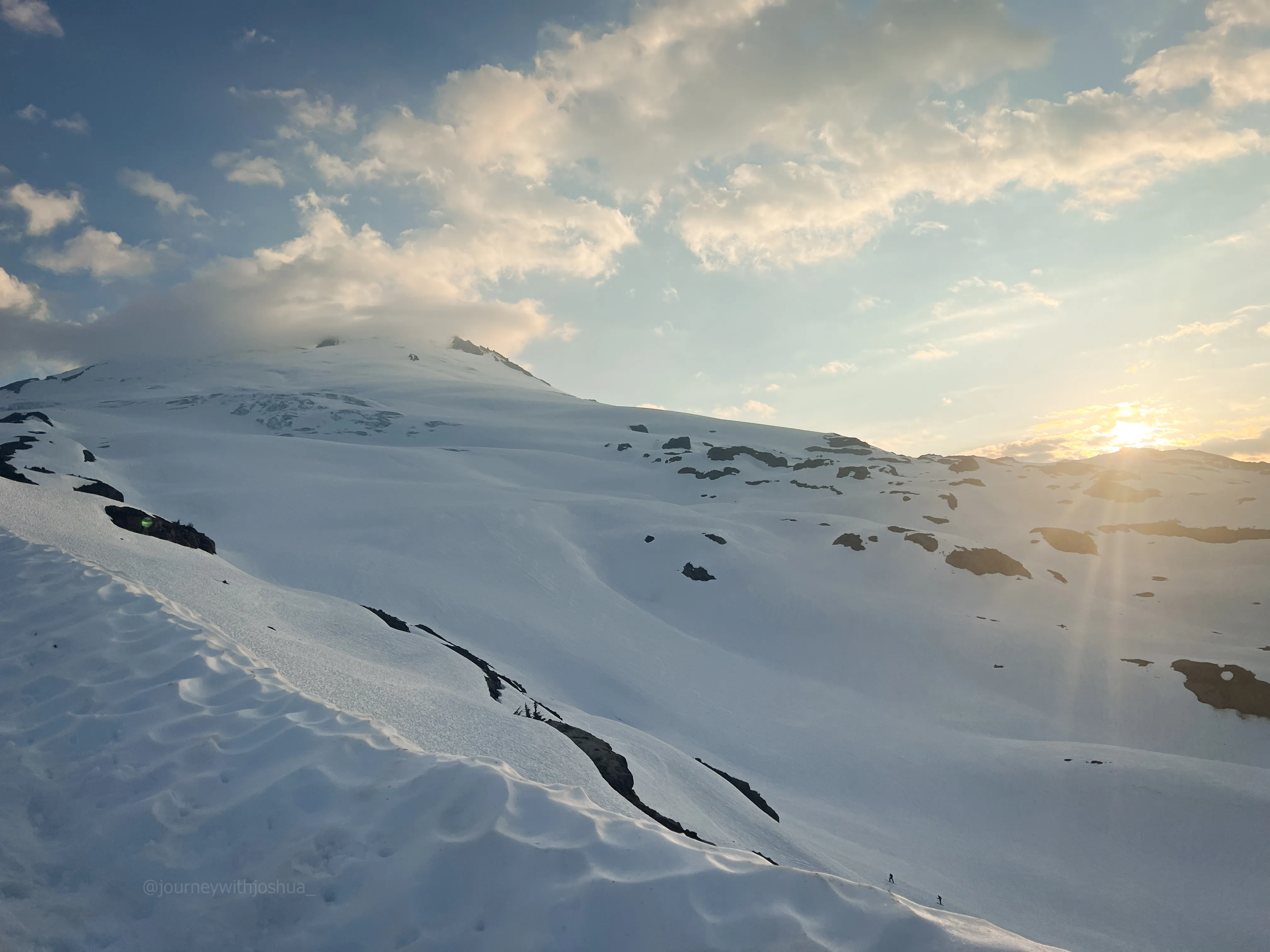 Sunrise from the ridge above high camp on the last morning