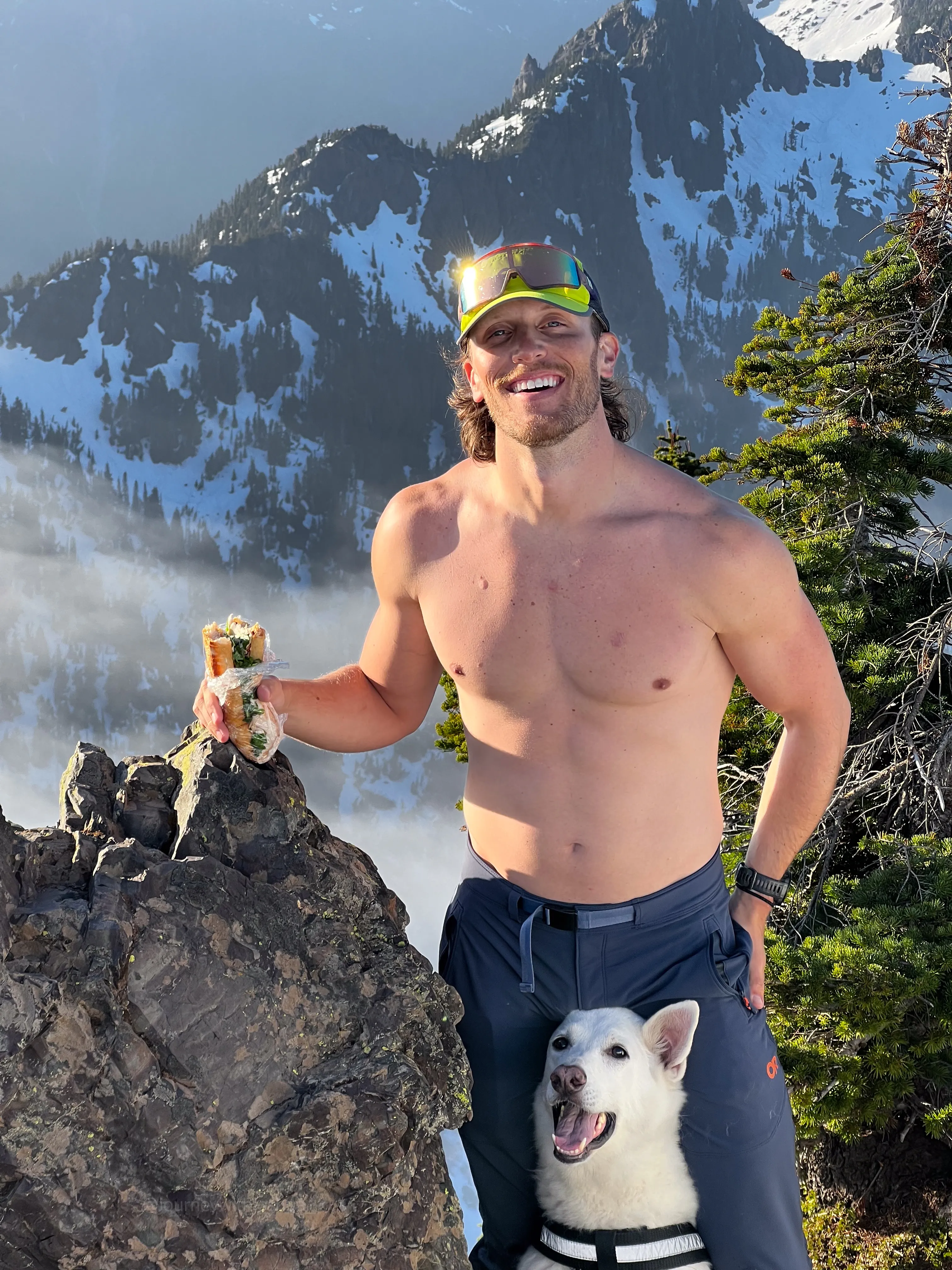 Joshua and Stella together on the summit