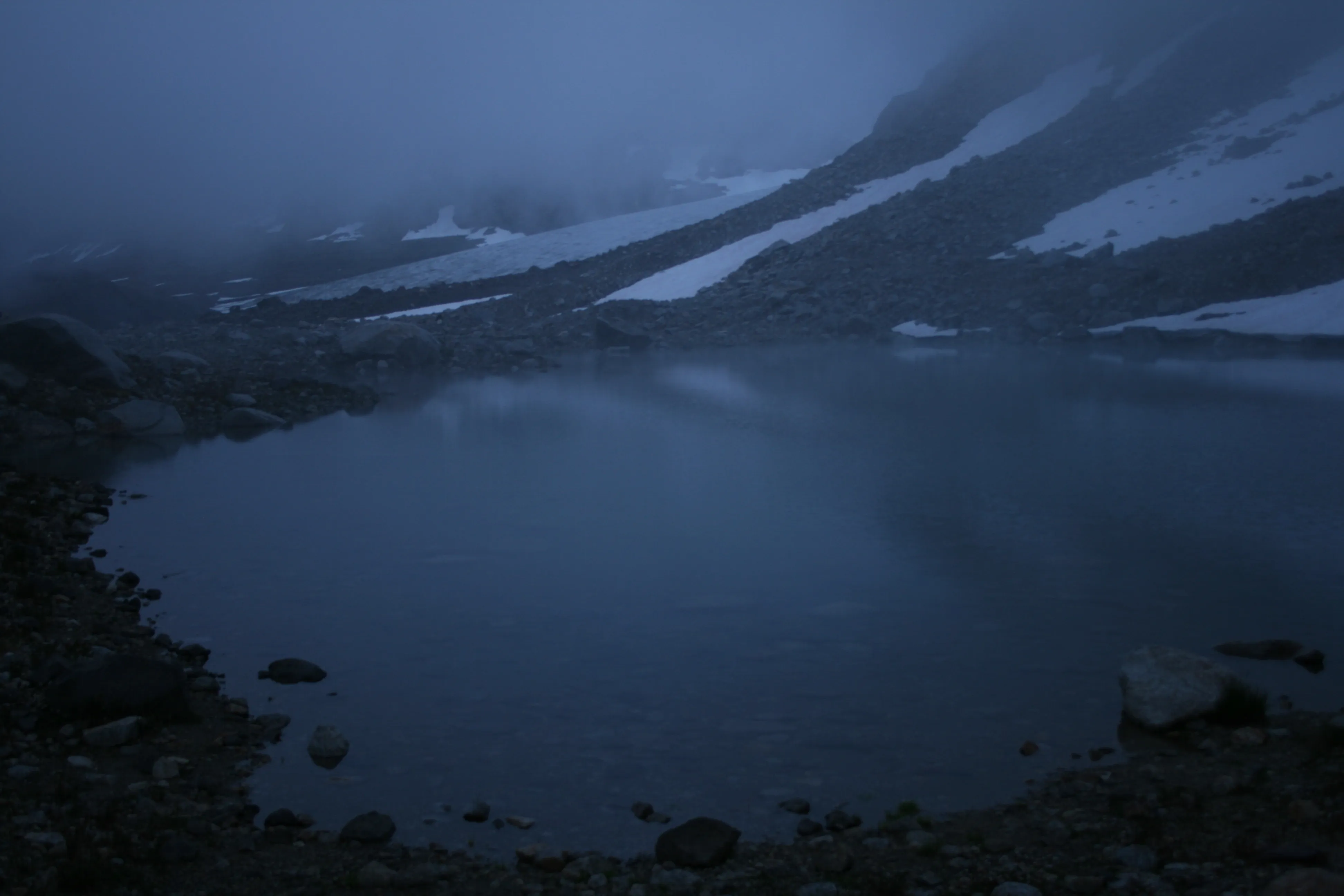 Socked in and gray, like standing on a new planet