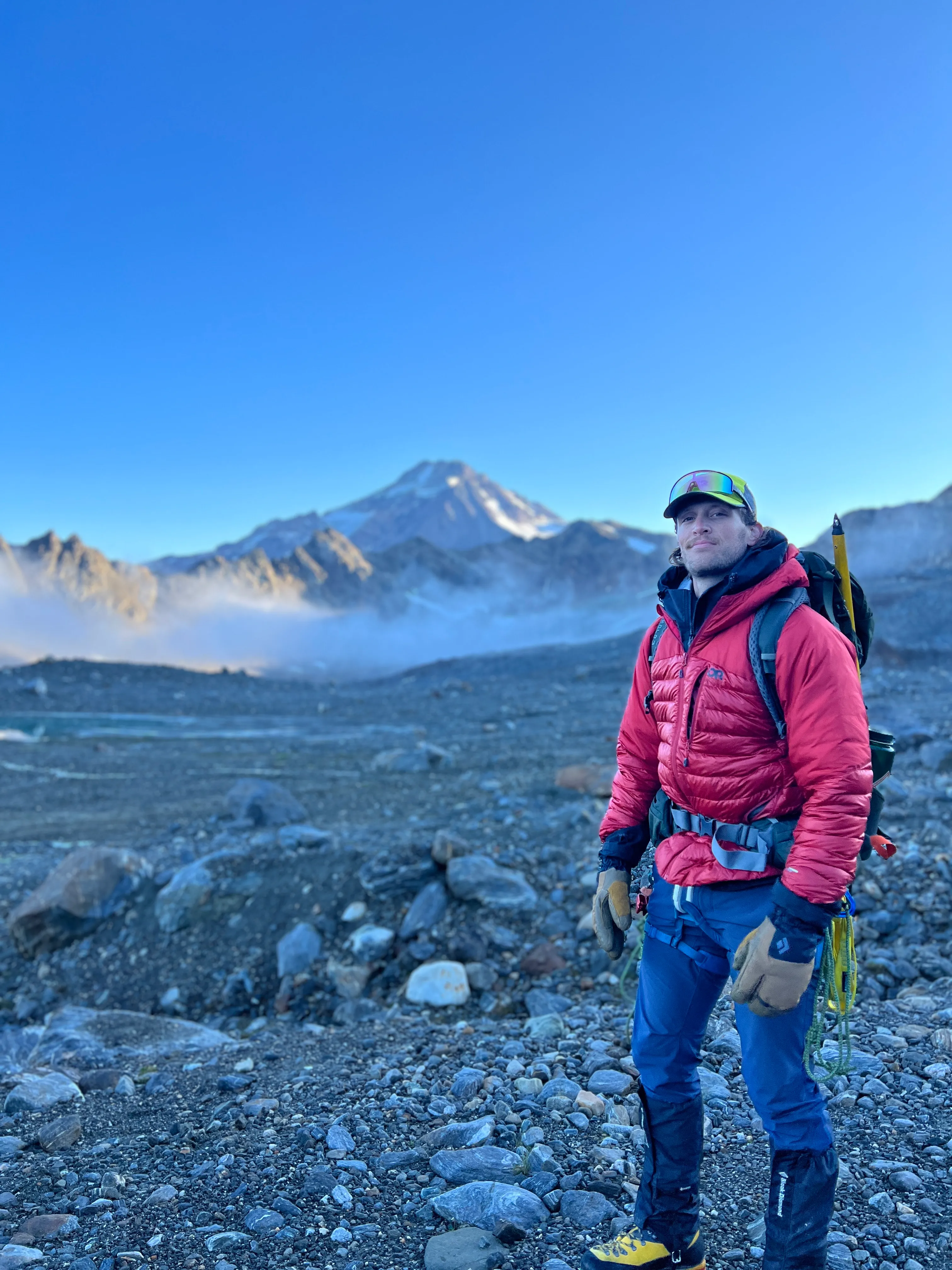 Josh at the start of summit day, photo by Jack