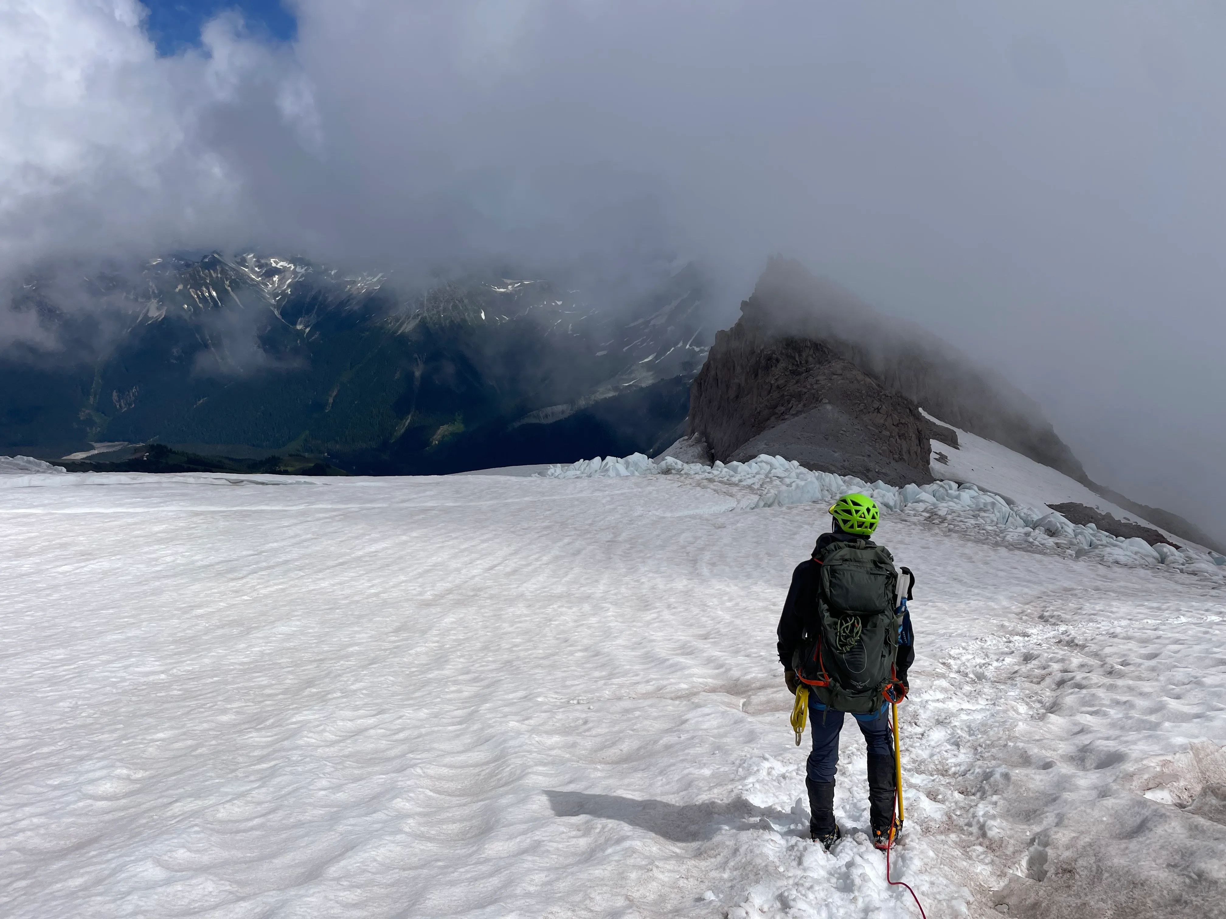 Taking it all in before descending down the icefall