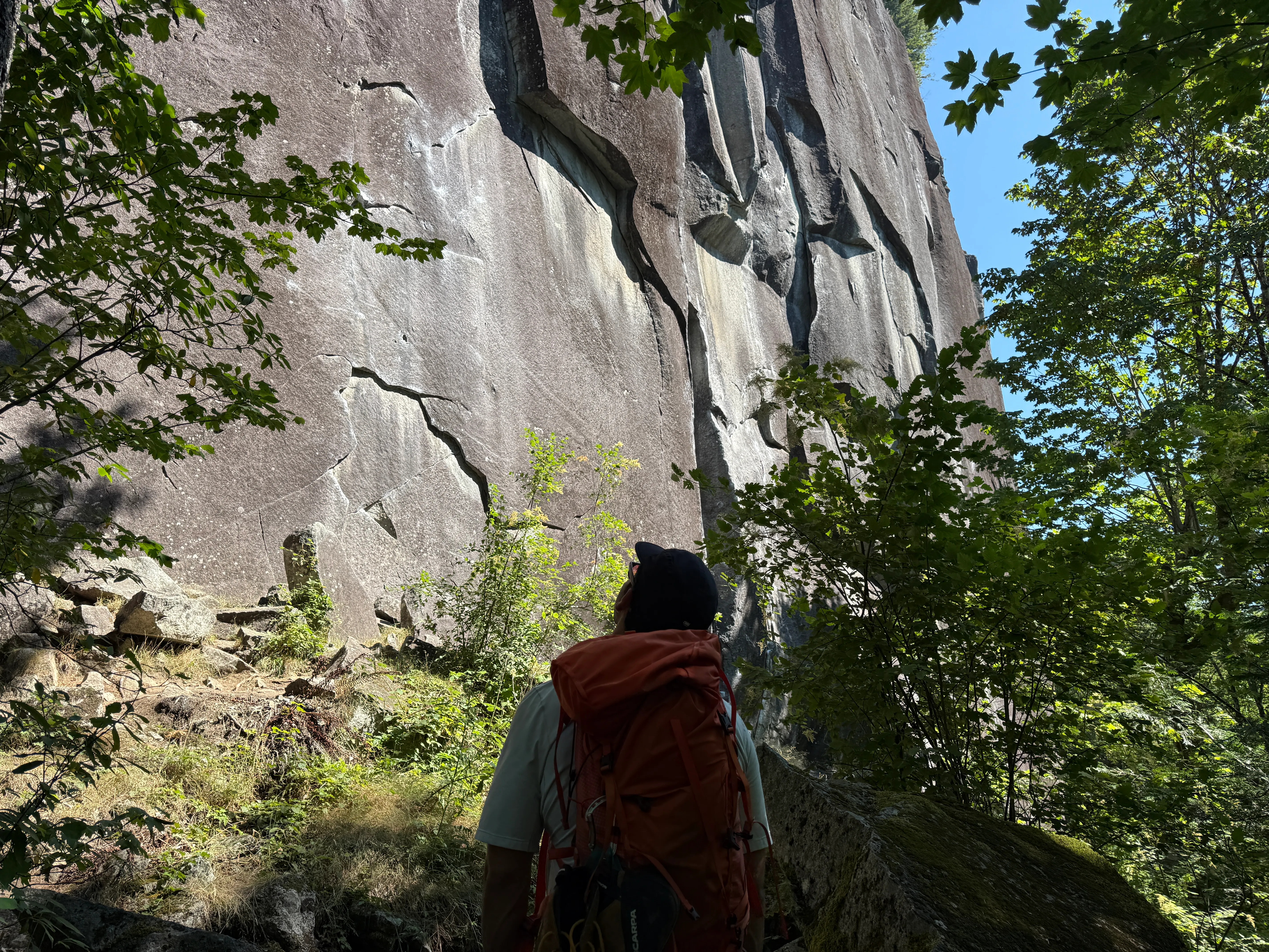 Jon looking up at the Lower Town Wall