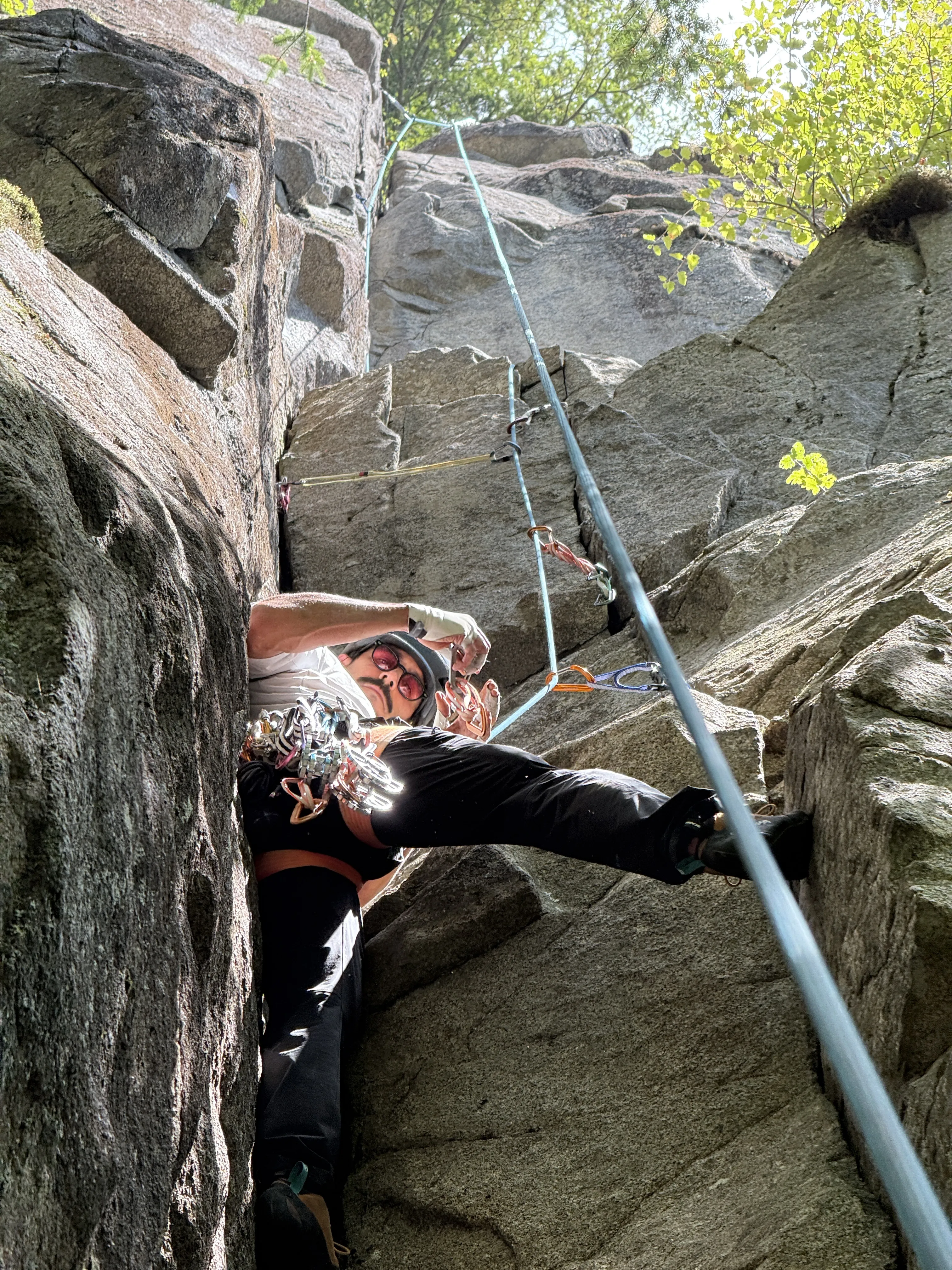 Jon cleaning the gear off the route