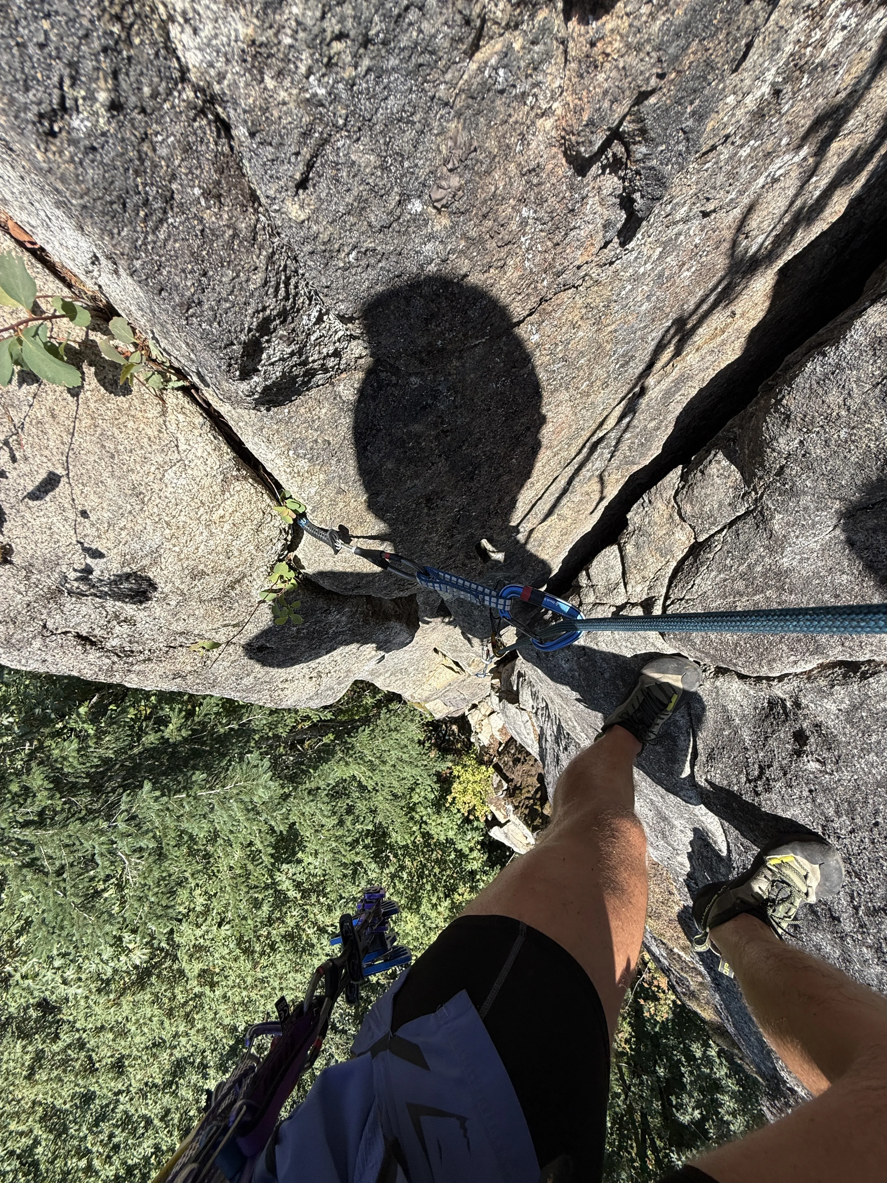 At the top of Al's Armed Response, my toughest trad lead to date