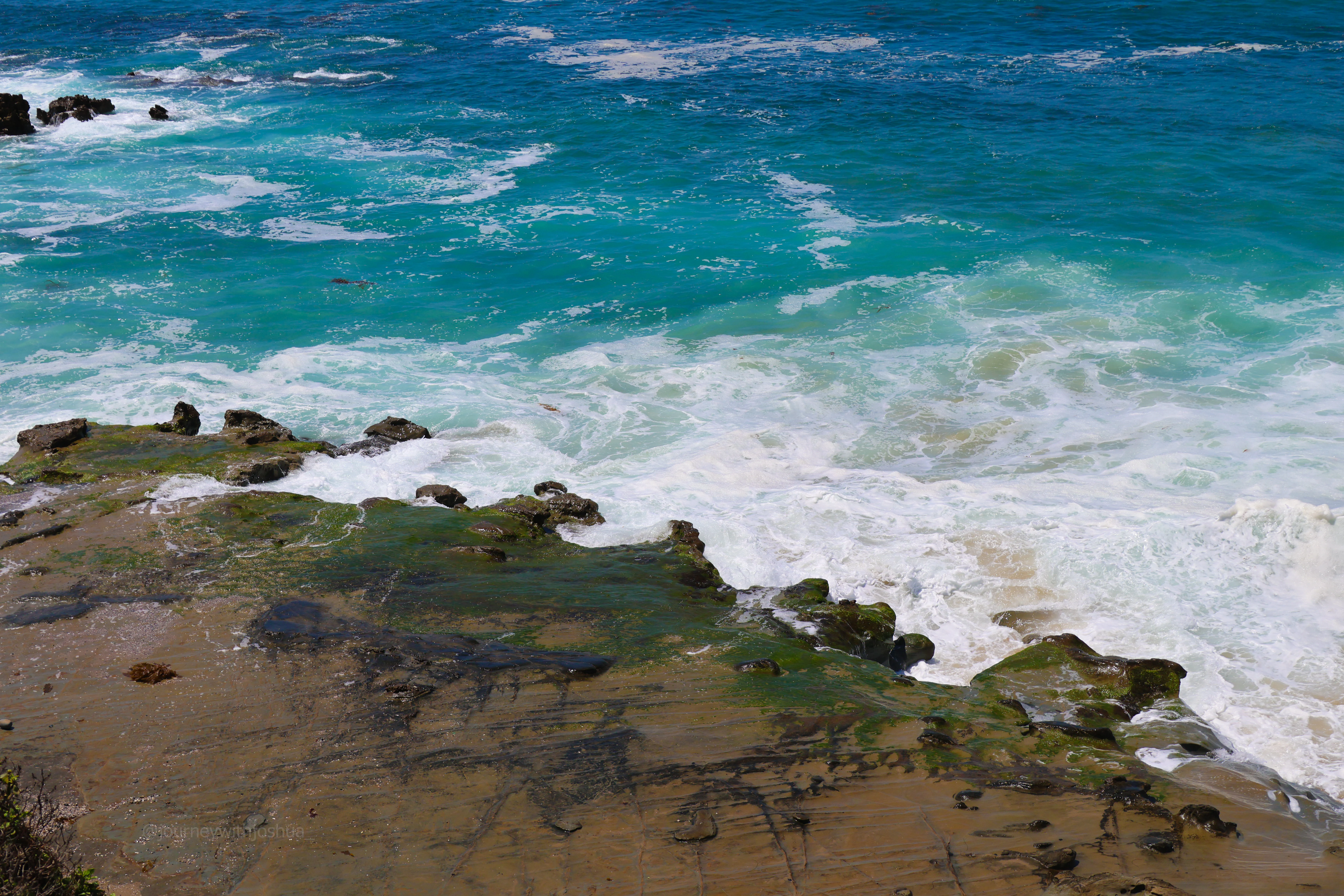 Ocean and rock meeting at Laguna Beach.