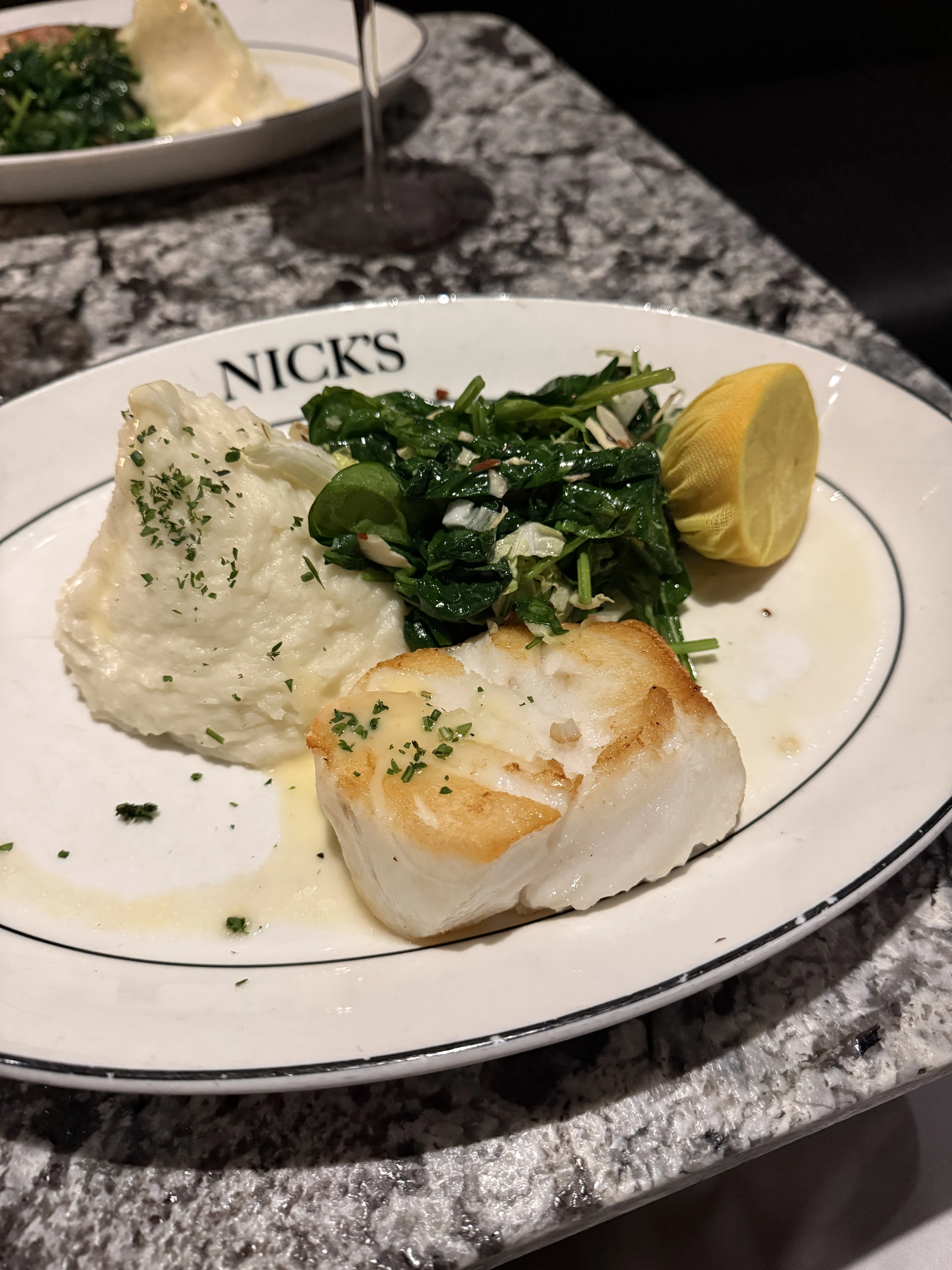 Chilean sea bass at Nick's restaurant in Laguna Beach.