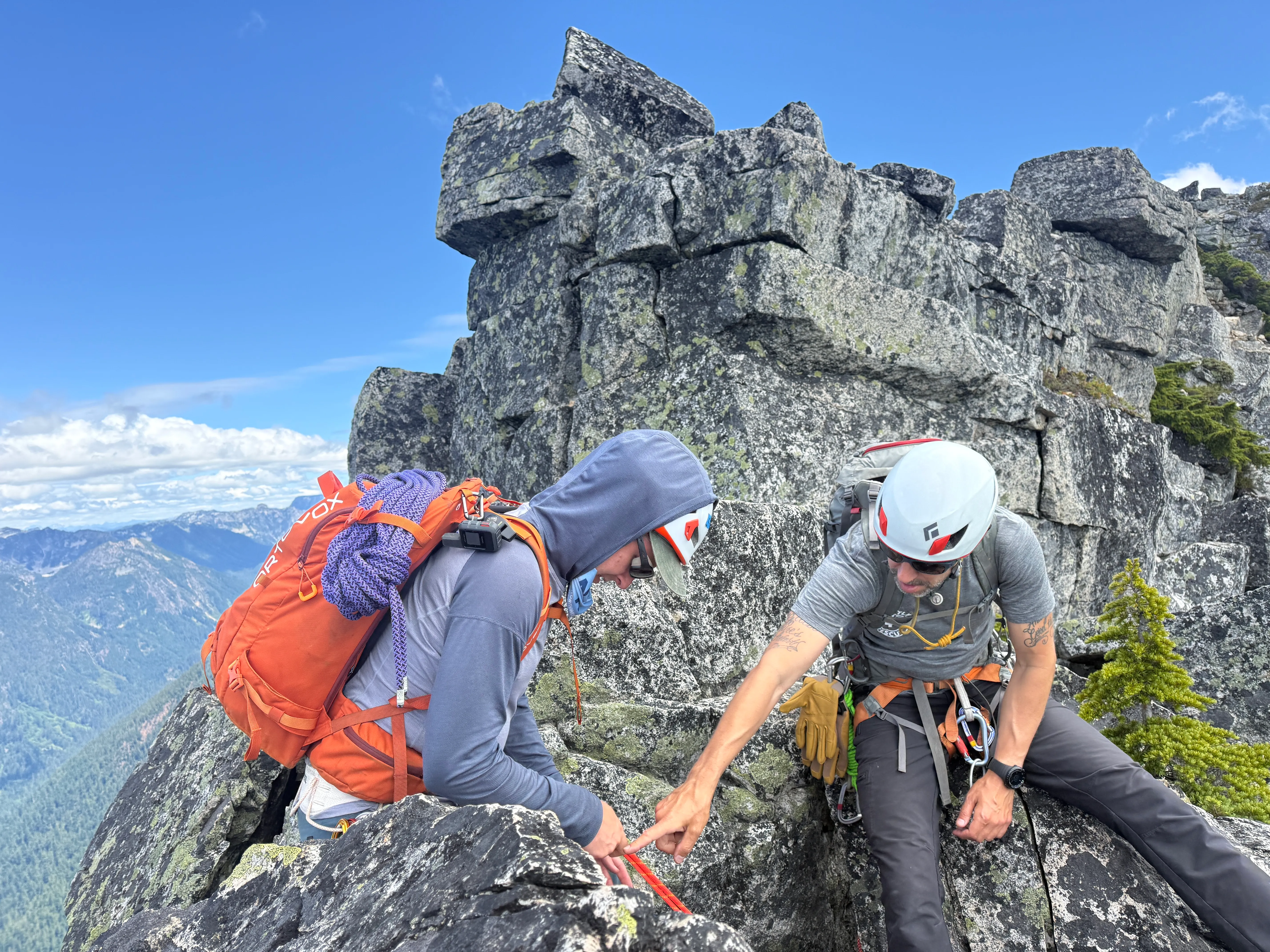 A mentorship moment on the ridge with Matty
