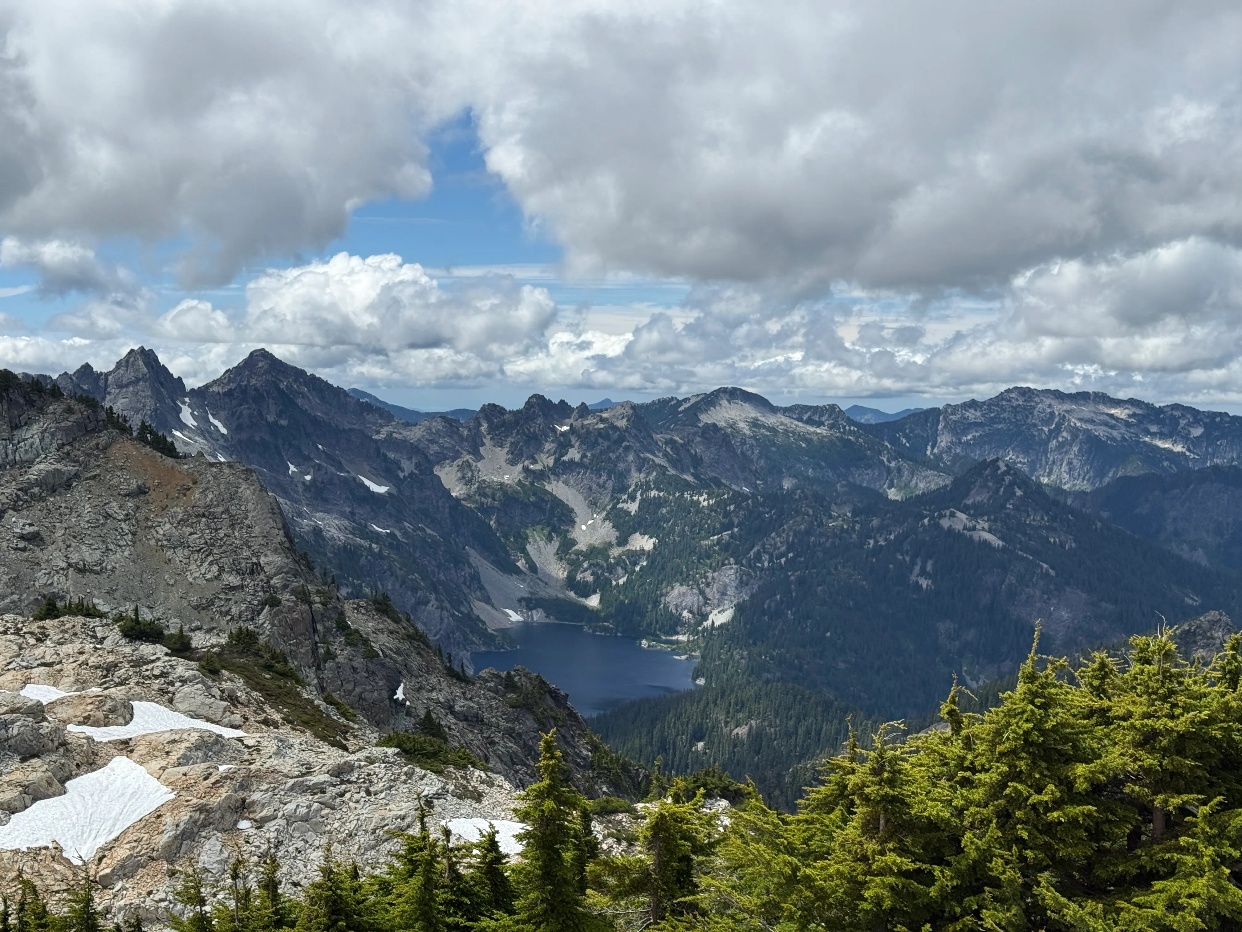 Snow Lake seen from the top of Snow Dome