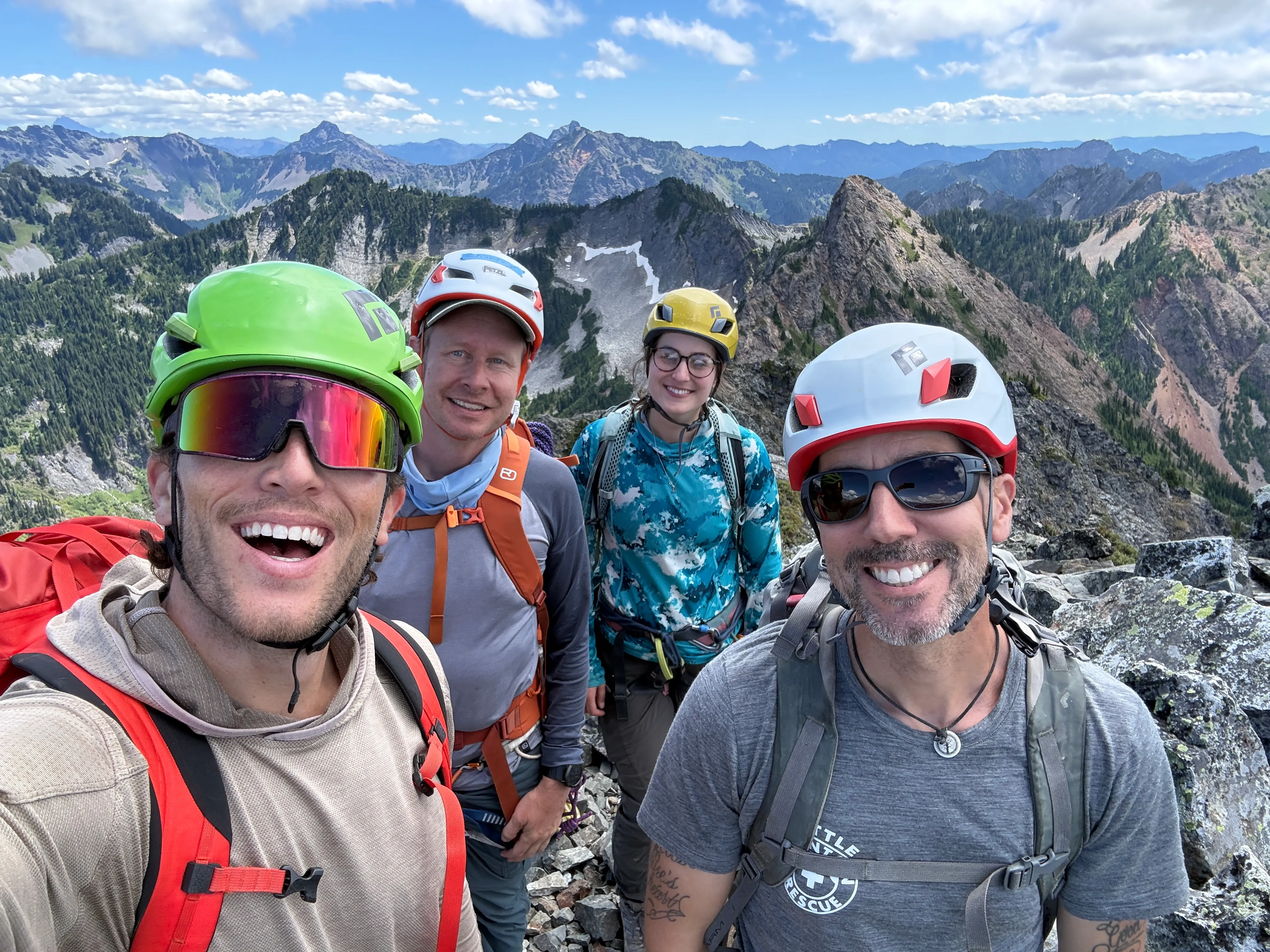 The whole squad cheesing on the summit