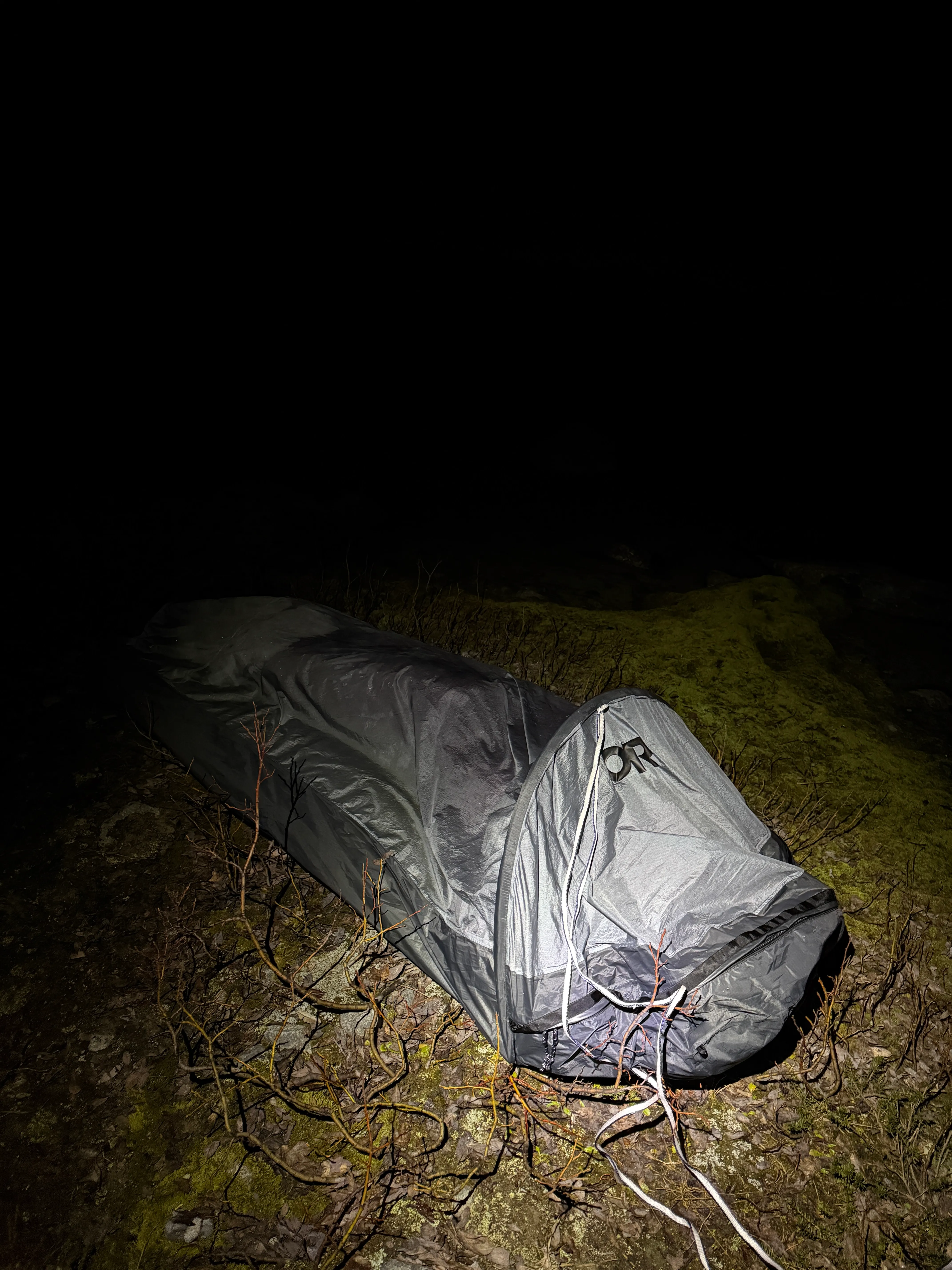 My bivy site by the shore of Darling Lake
