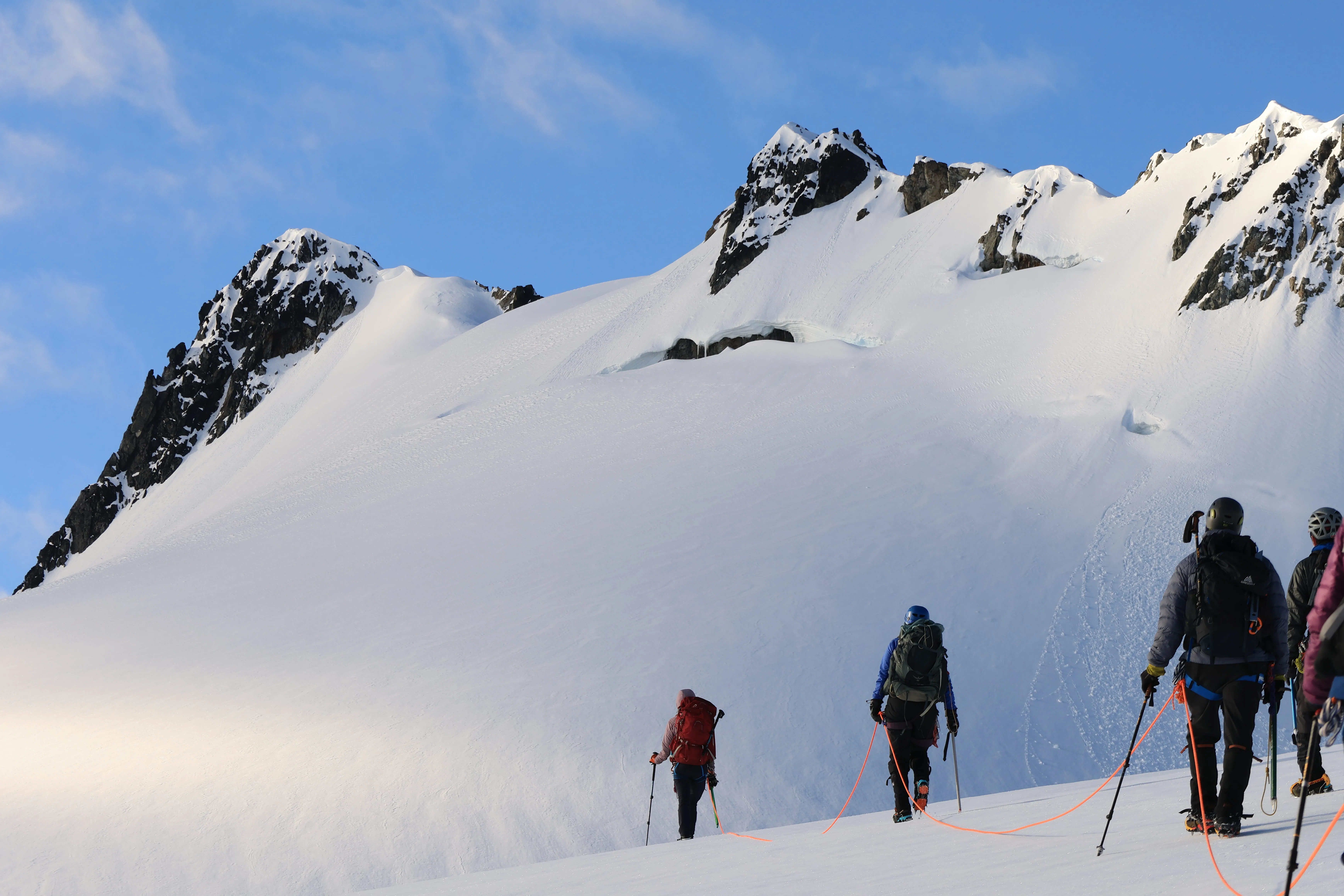 The summit block seen from below