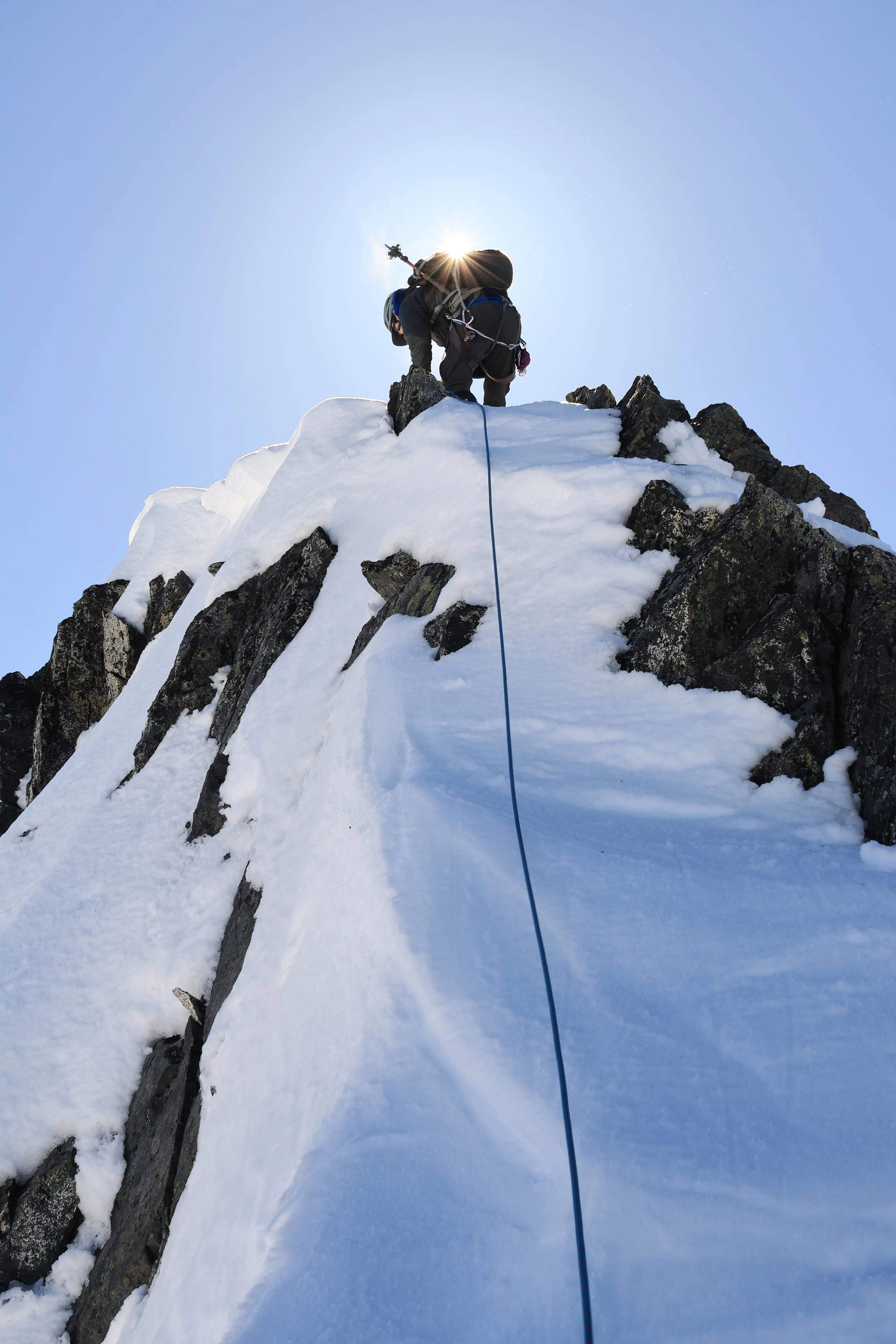 Sunrise during the summit scramble on Mamquam.