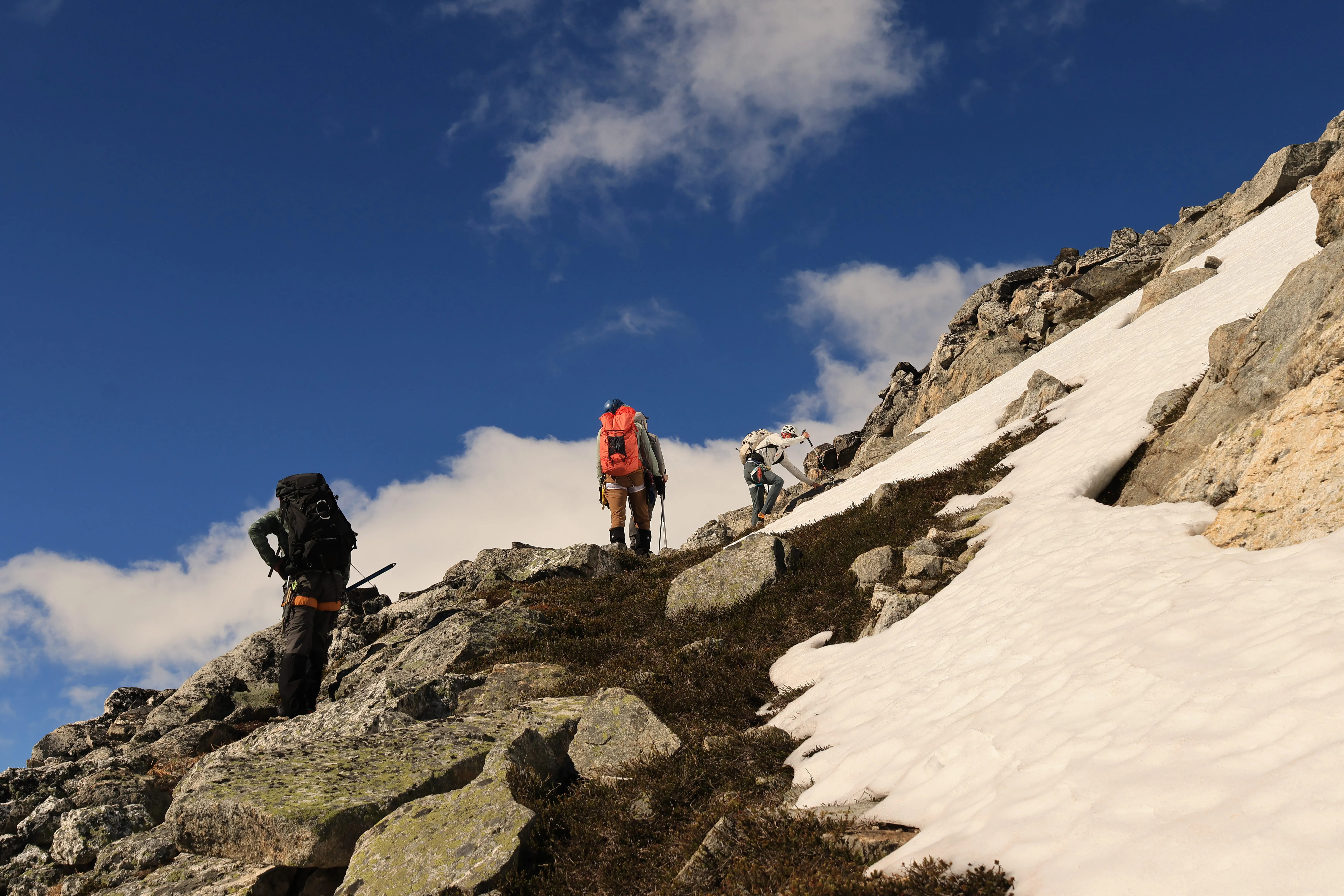The last scramble to the summit of Primus begins