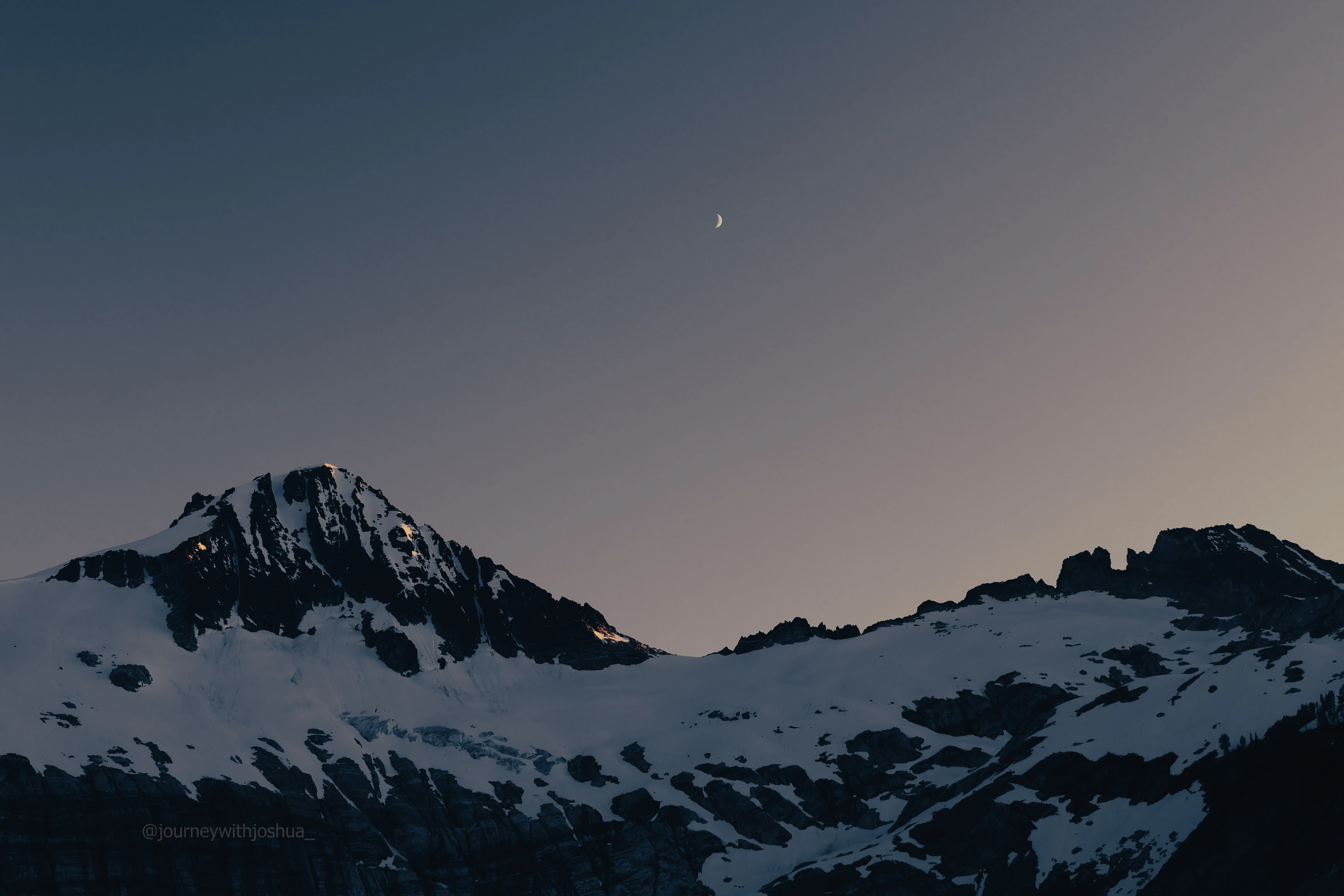 Moonrise over Mount Primus.