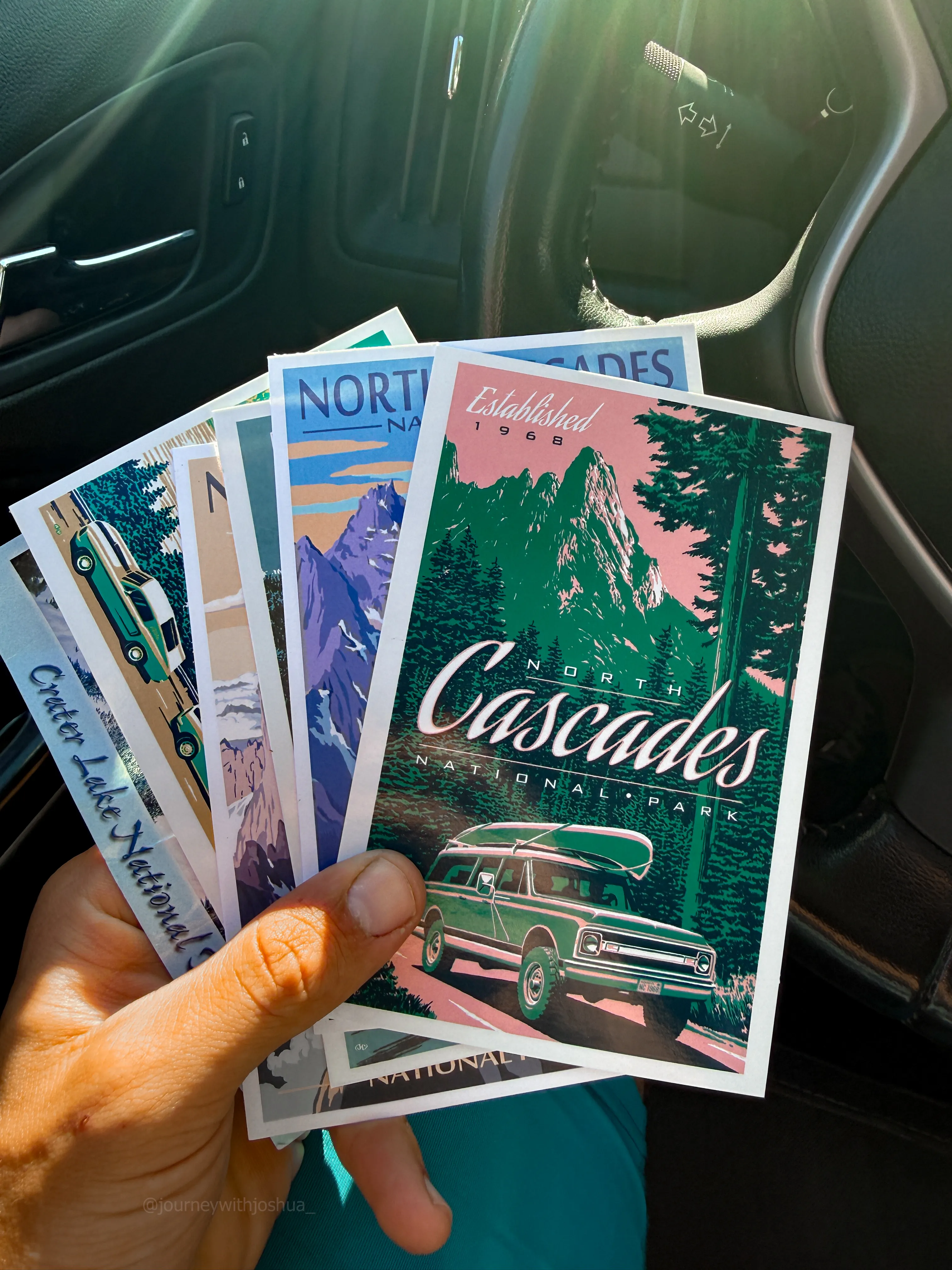 Writing postcards for the family with downtime to spare