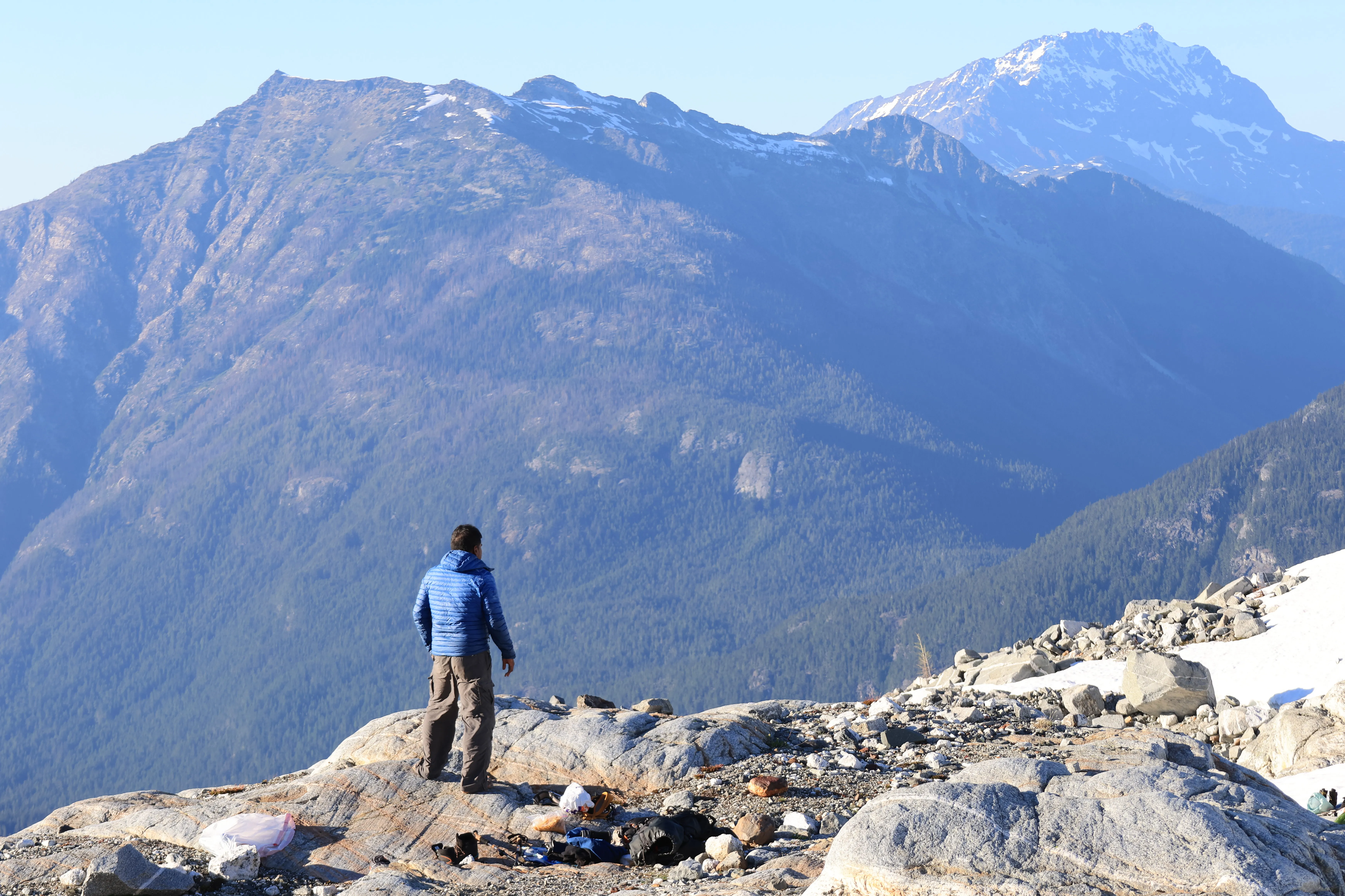 Sri settled in at high camp above Borealis Lake