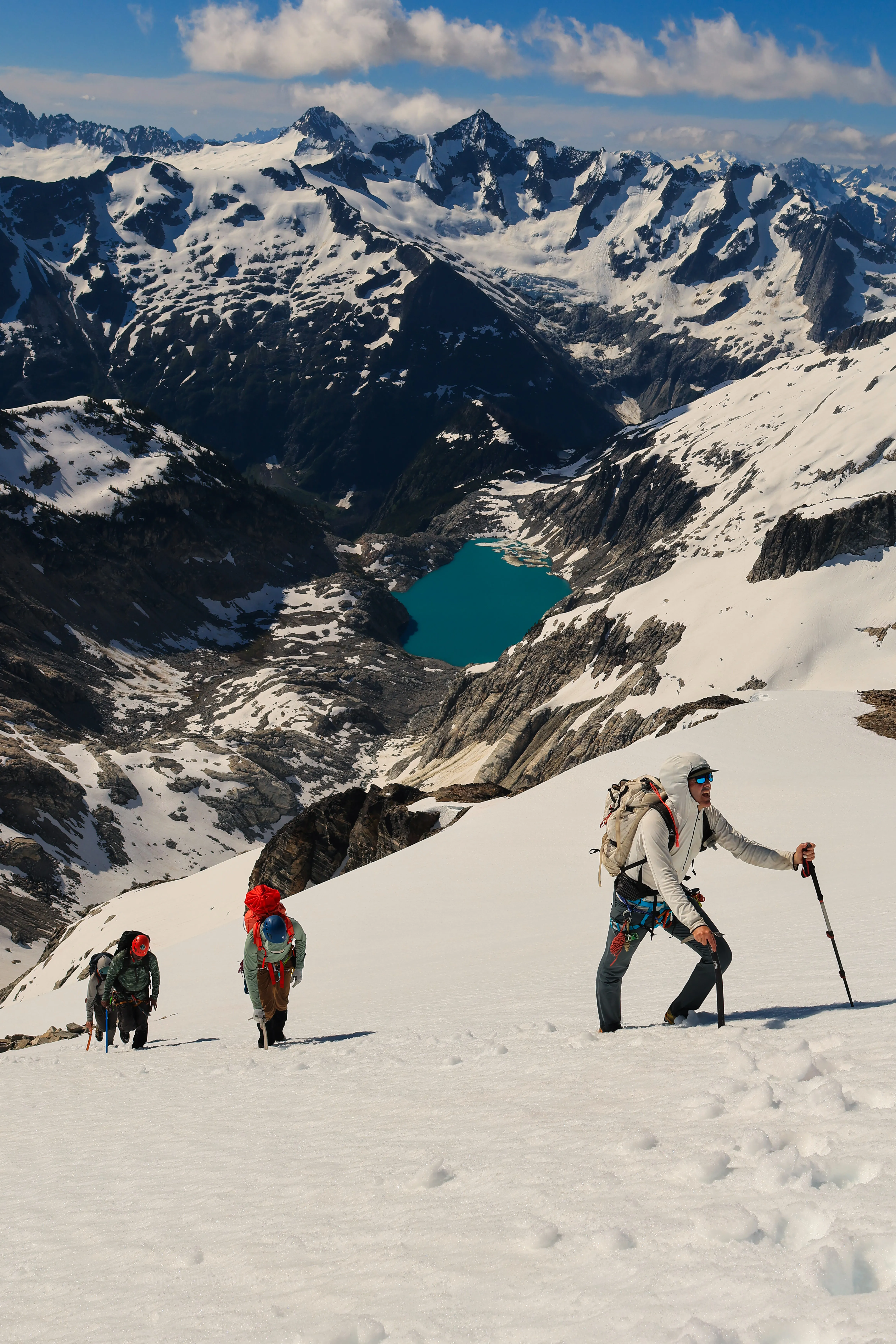 The team gritting through the final push toward the Primus summit.