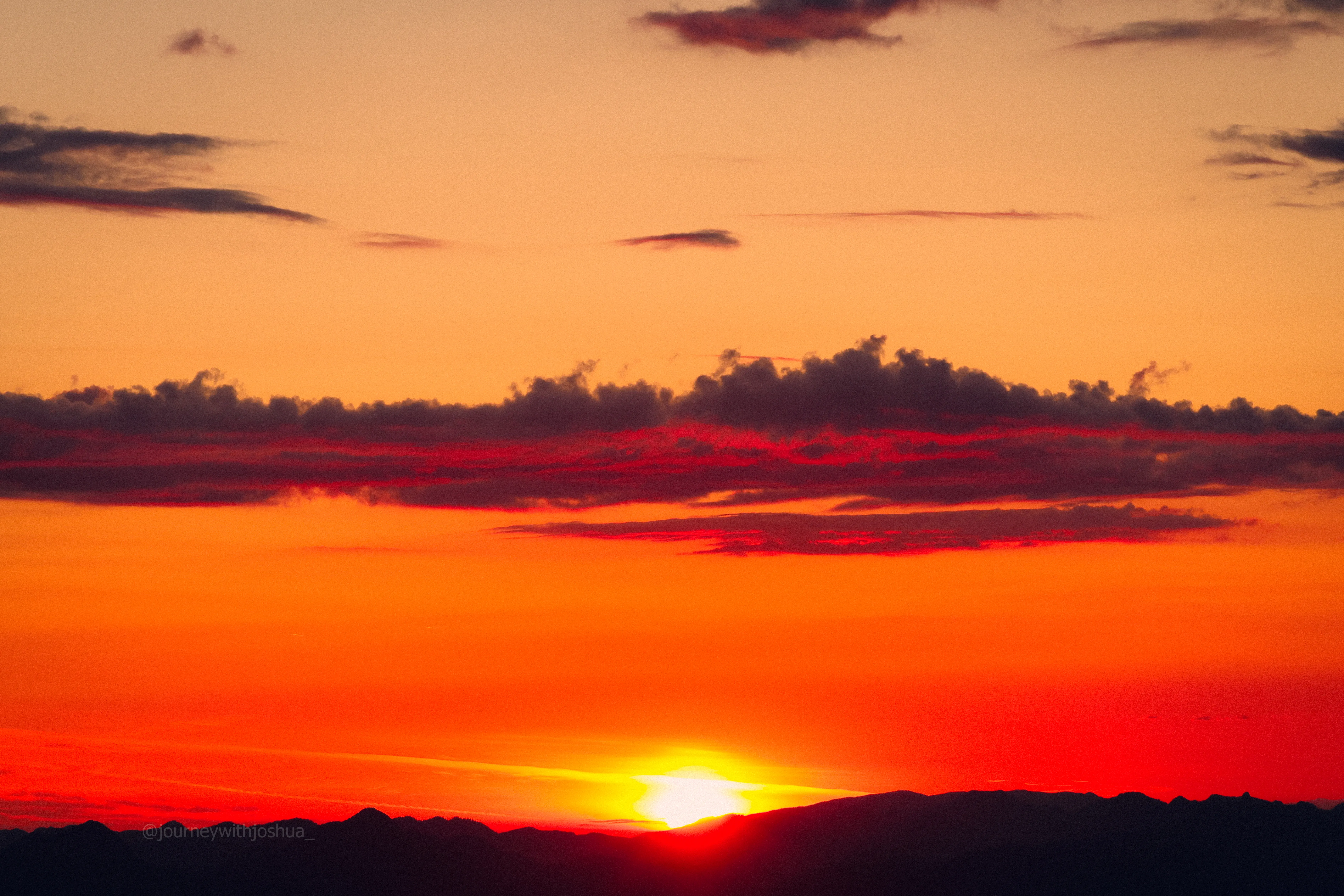 Last light along the edge of the horizon from Mount Pugh
