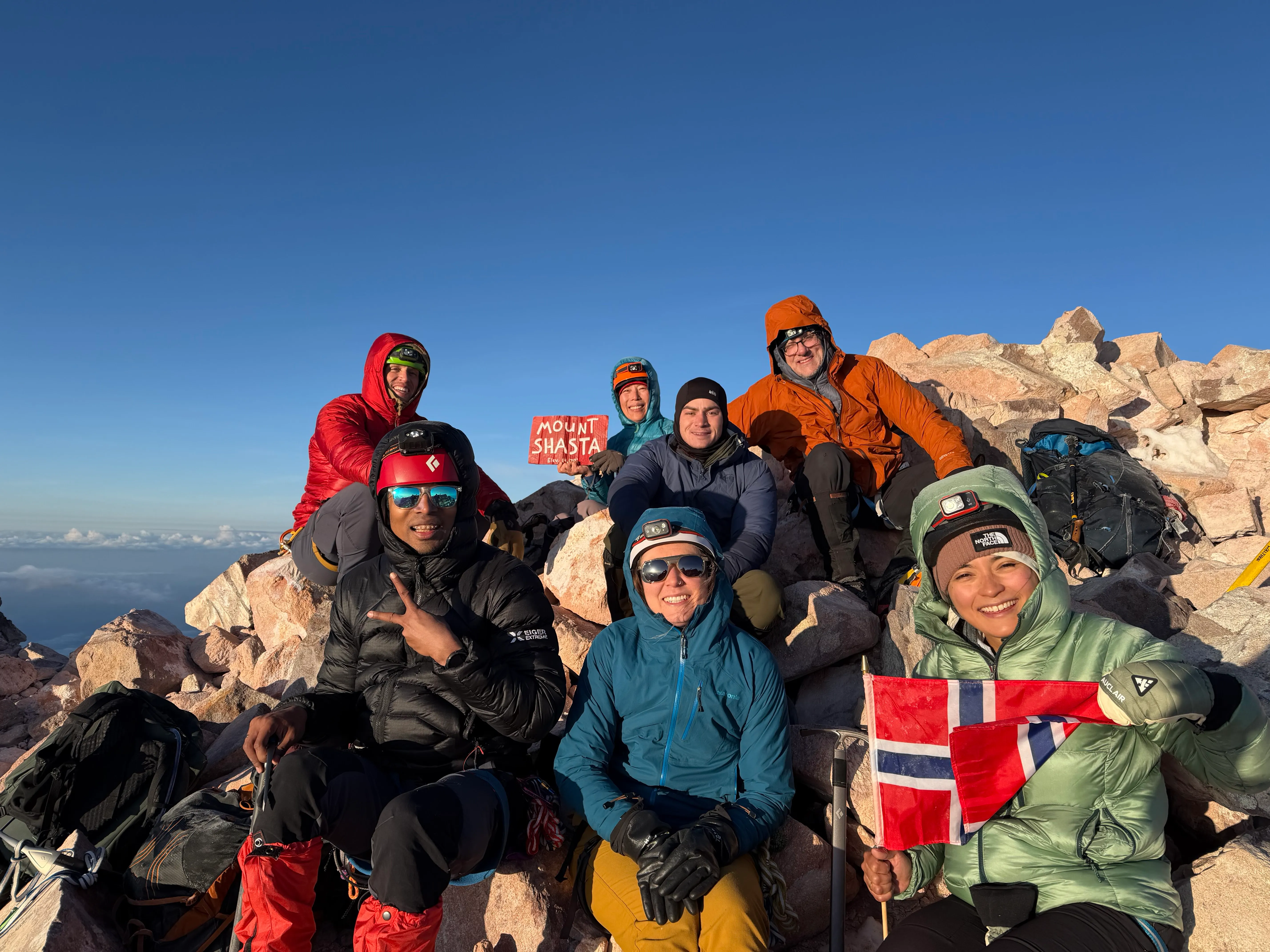 The team at the summit, 14,179 ft