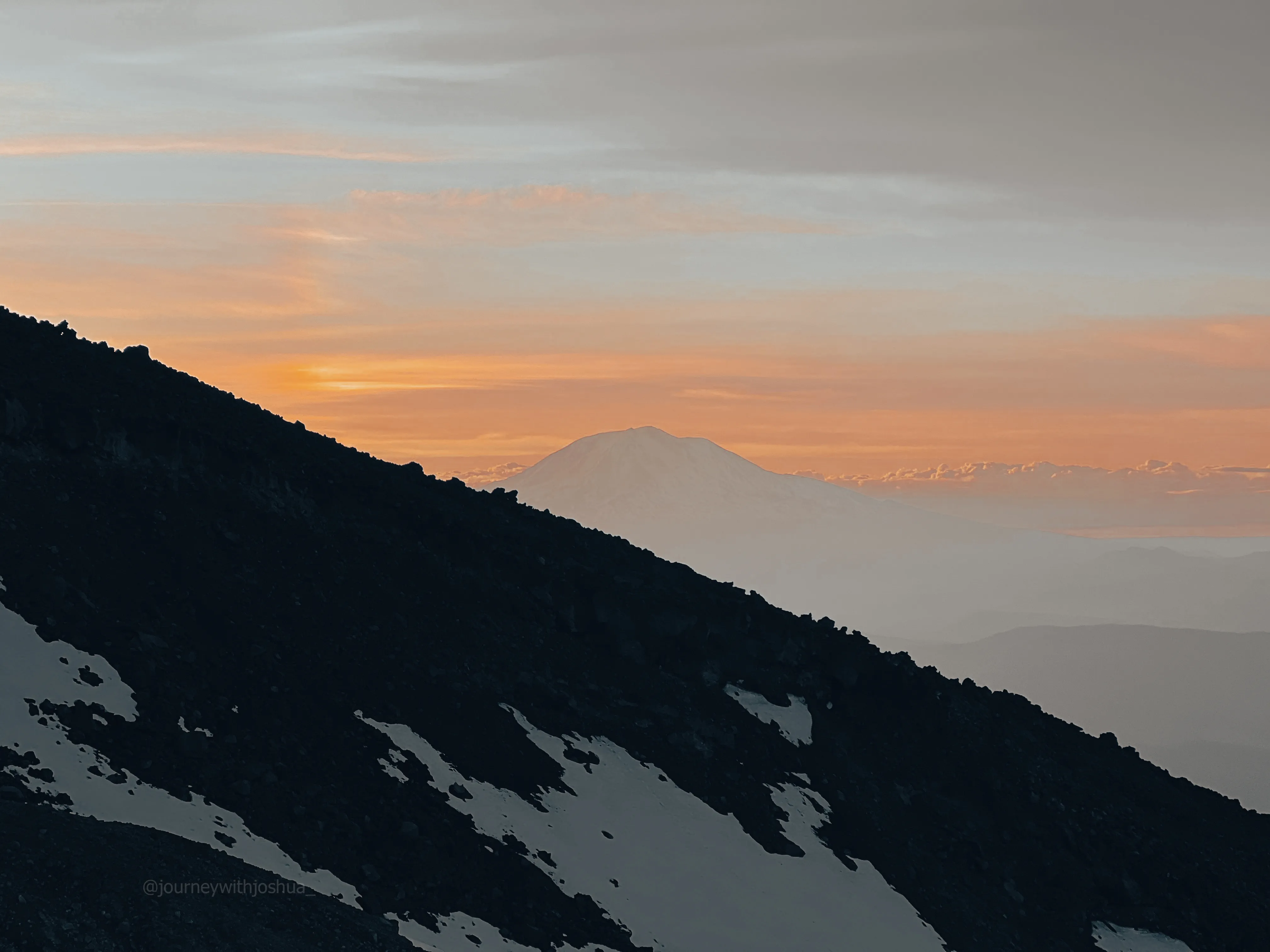 Mount Adams catching the sunrise to the east