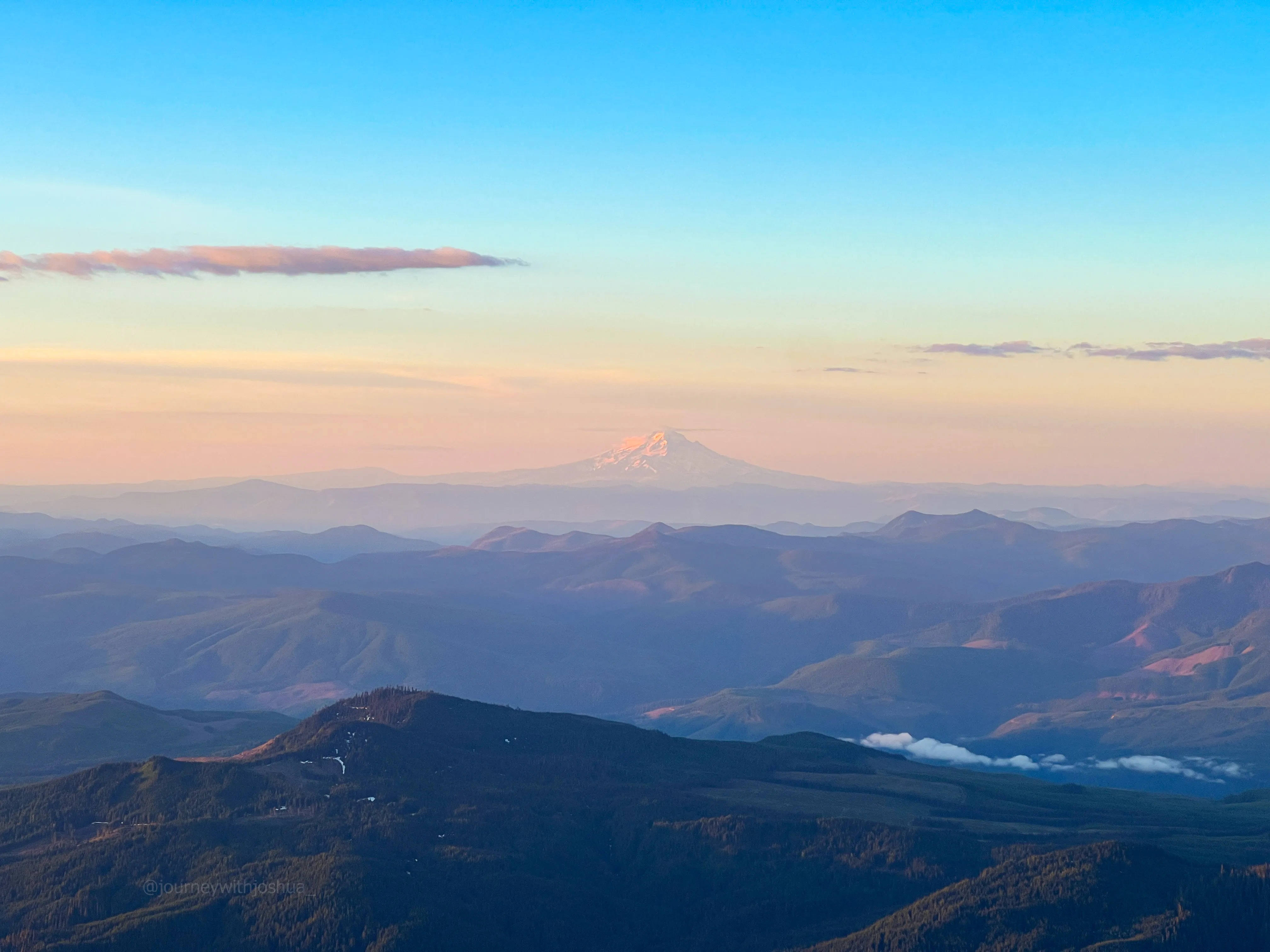 Mount Hood in the far distance down in Oregon