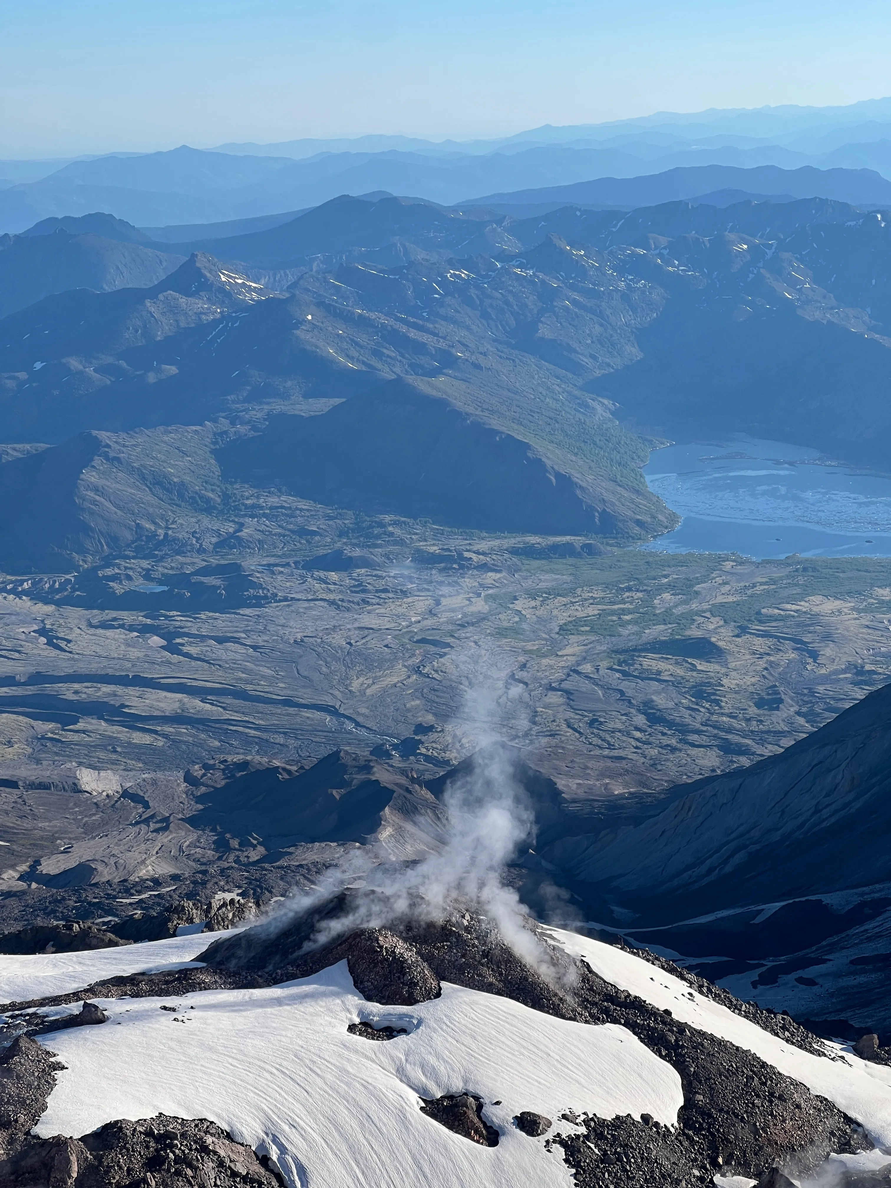 Volcanic gas venting up close from the Mount St. Helens crater