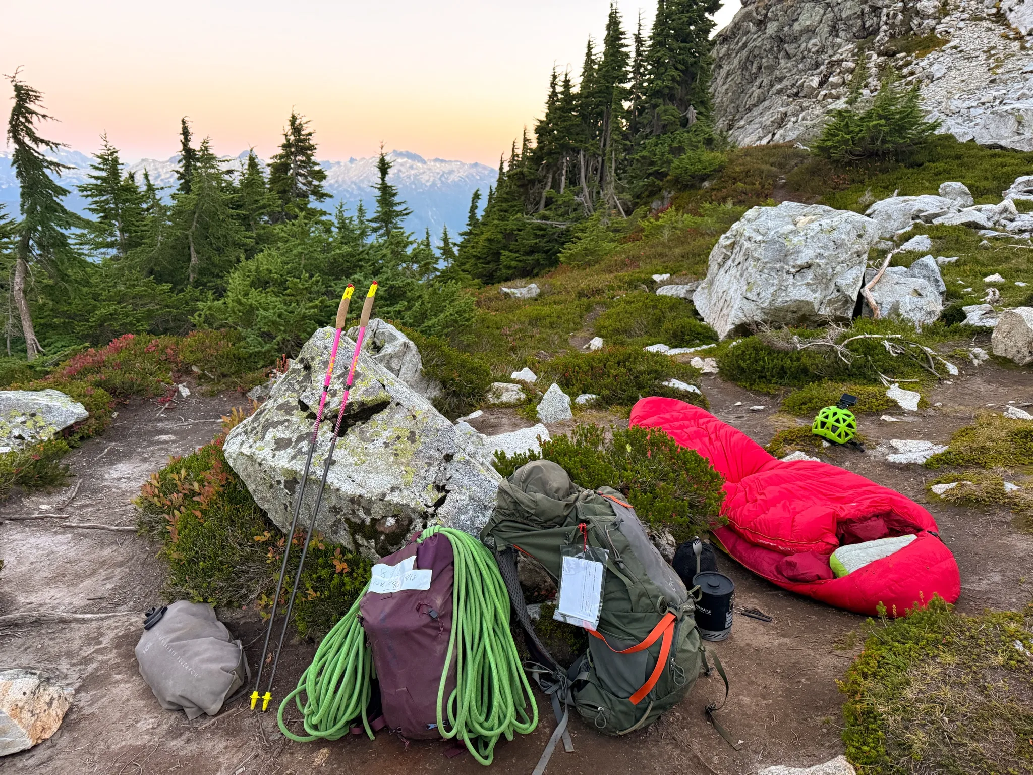 Back at the bivy site and ready for some Spicy Thai Chicken after day 2 of Mount Triumph