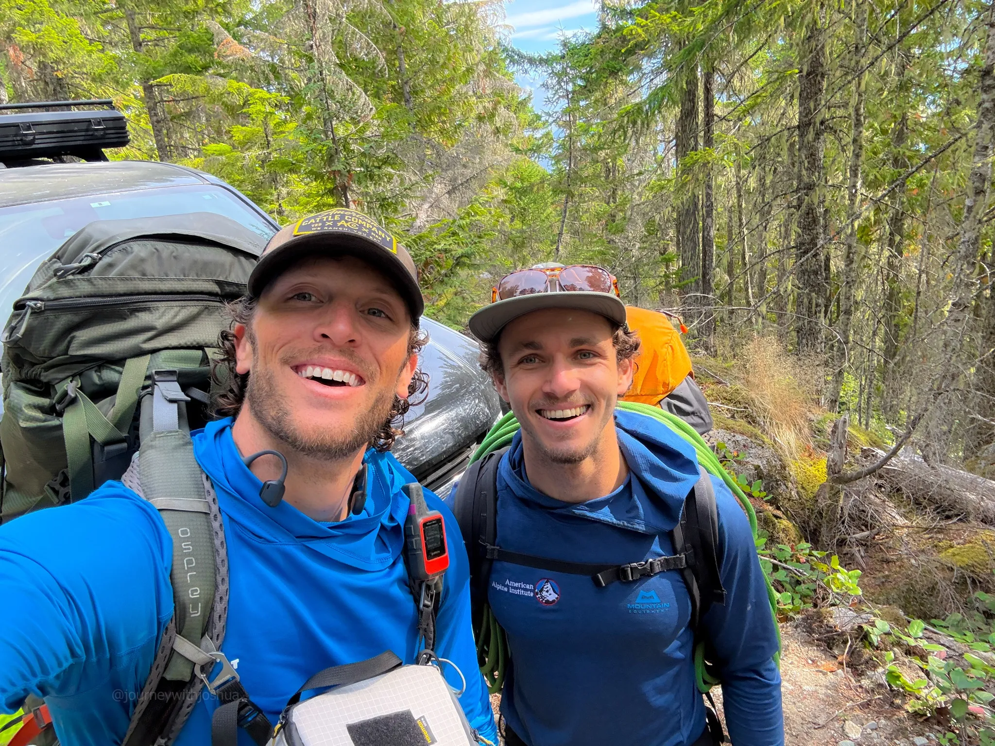 Back at the cars and all smiles after Mount Triumph, Adam was a fantastic guide and climbing partner