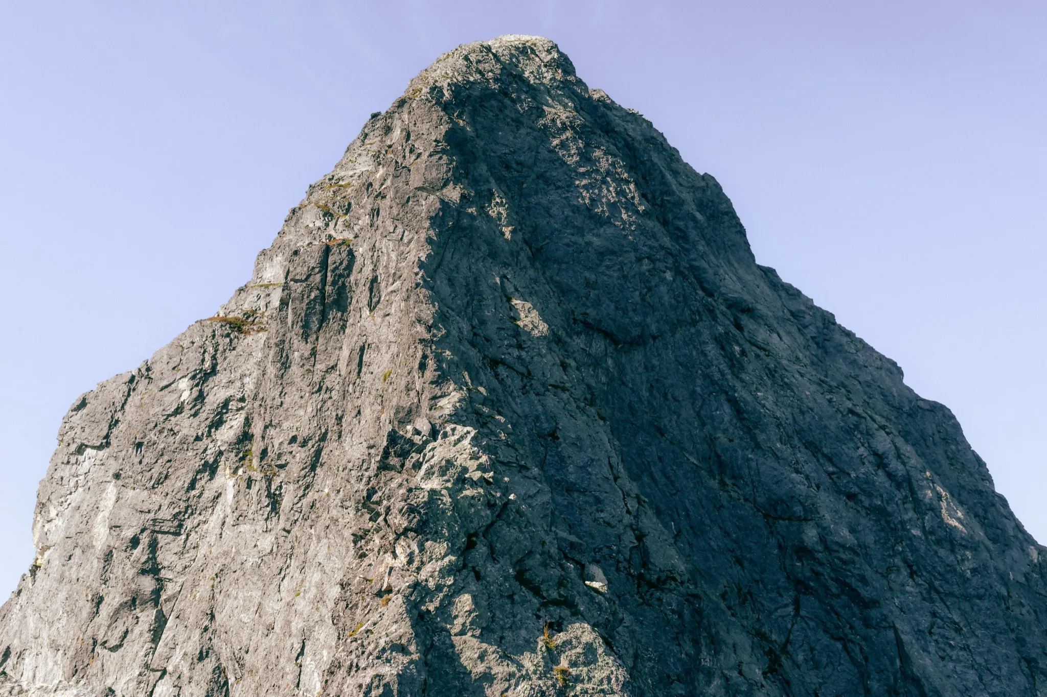 What's left to climb on the Mount Triumph Northeast Ridge, the 5.7 crux visible above