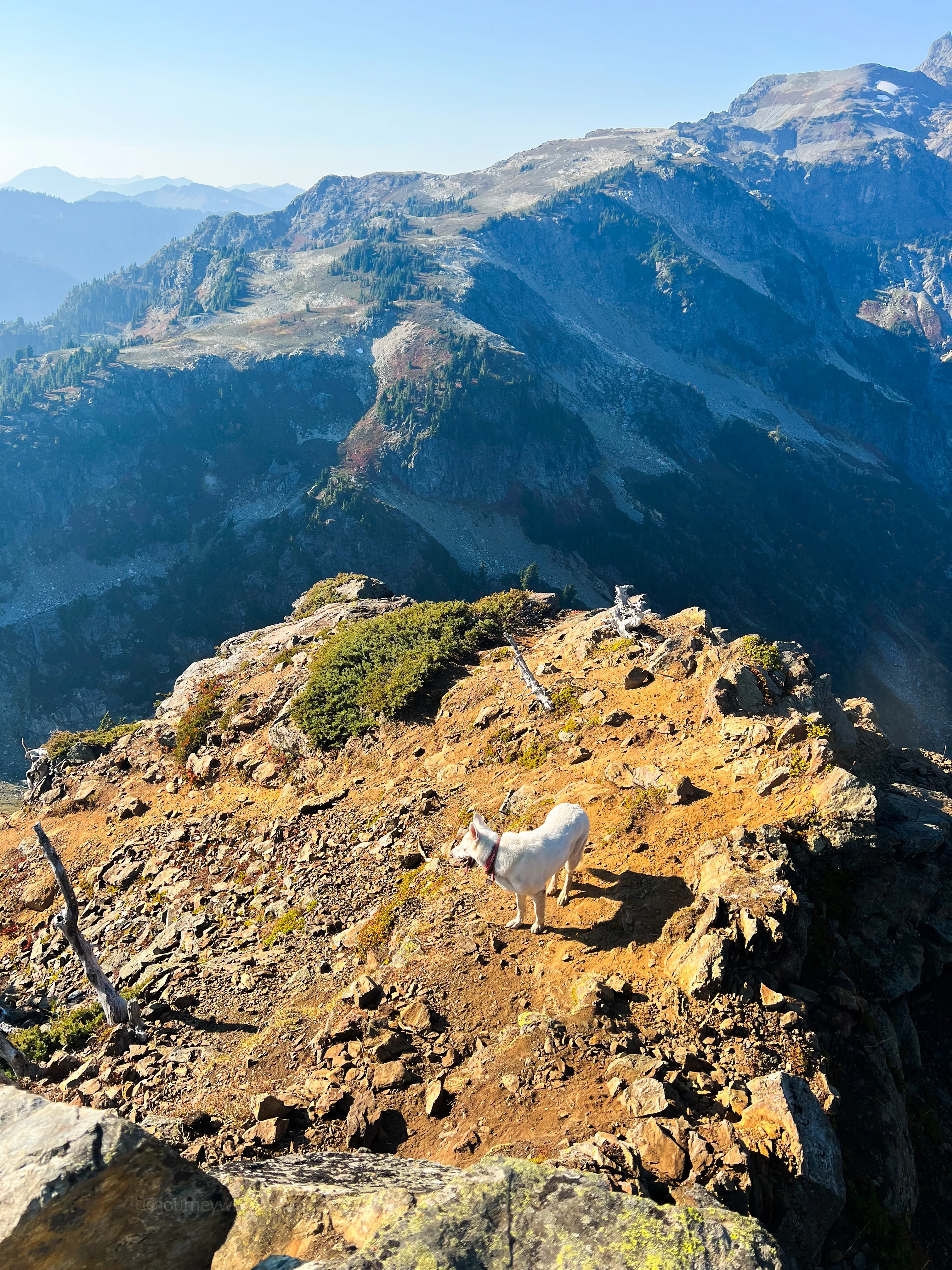 Stella taking in the view from the true summit
